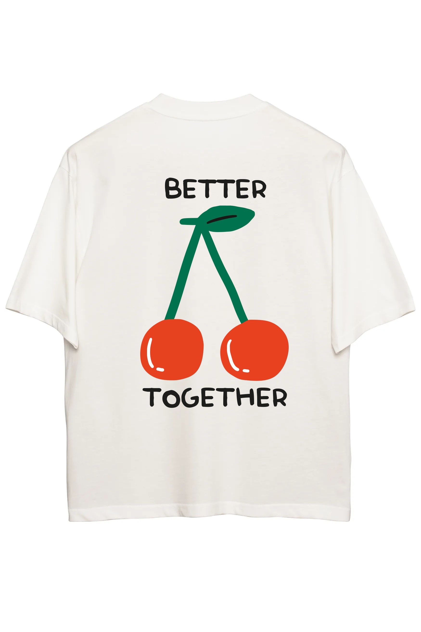 Better Together Oversize T-Shirt - Erkek - Ekru C101