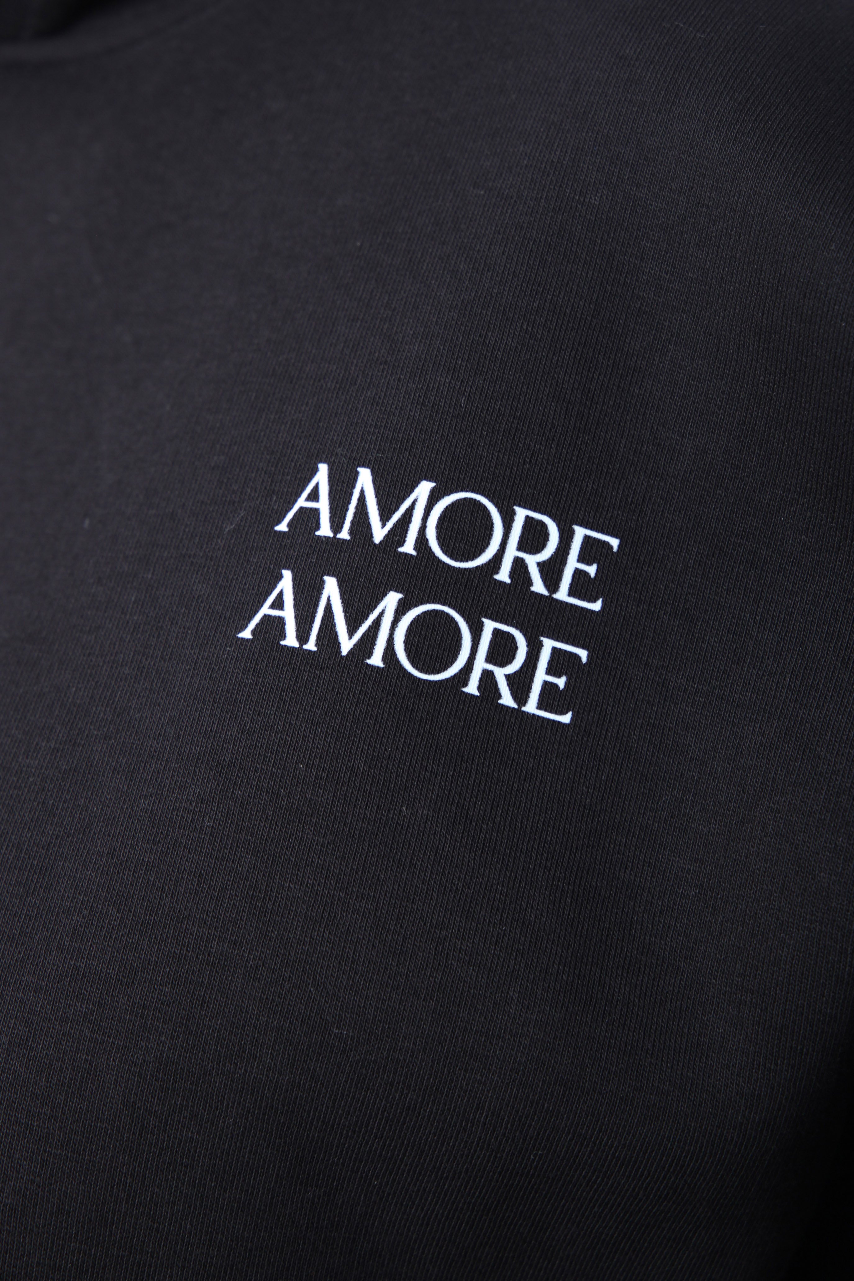 Amore Oversize Hoodie Erkek - Siyah C107