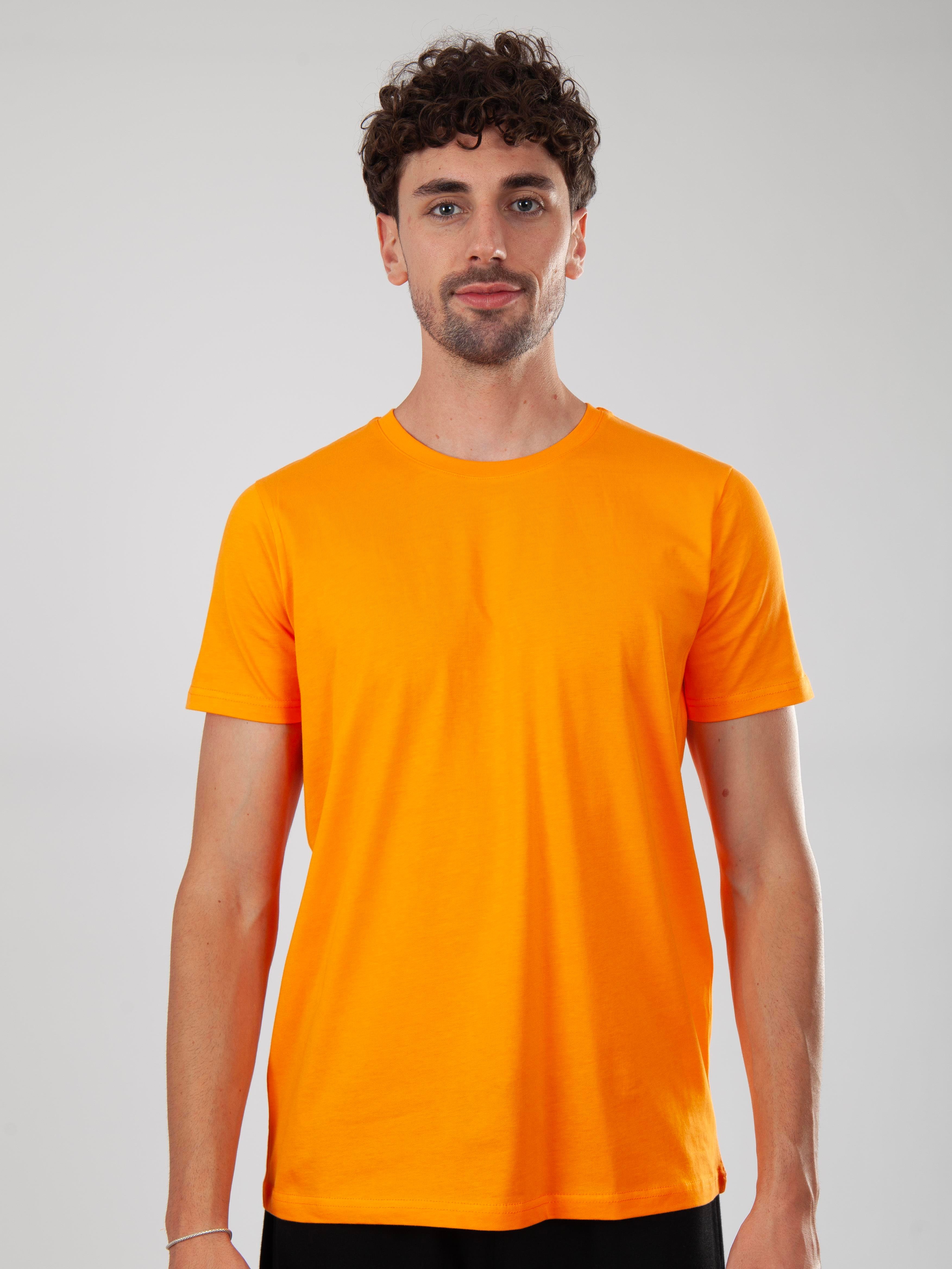 Basic Regular T-Shirt Erkek - Turuncu C102