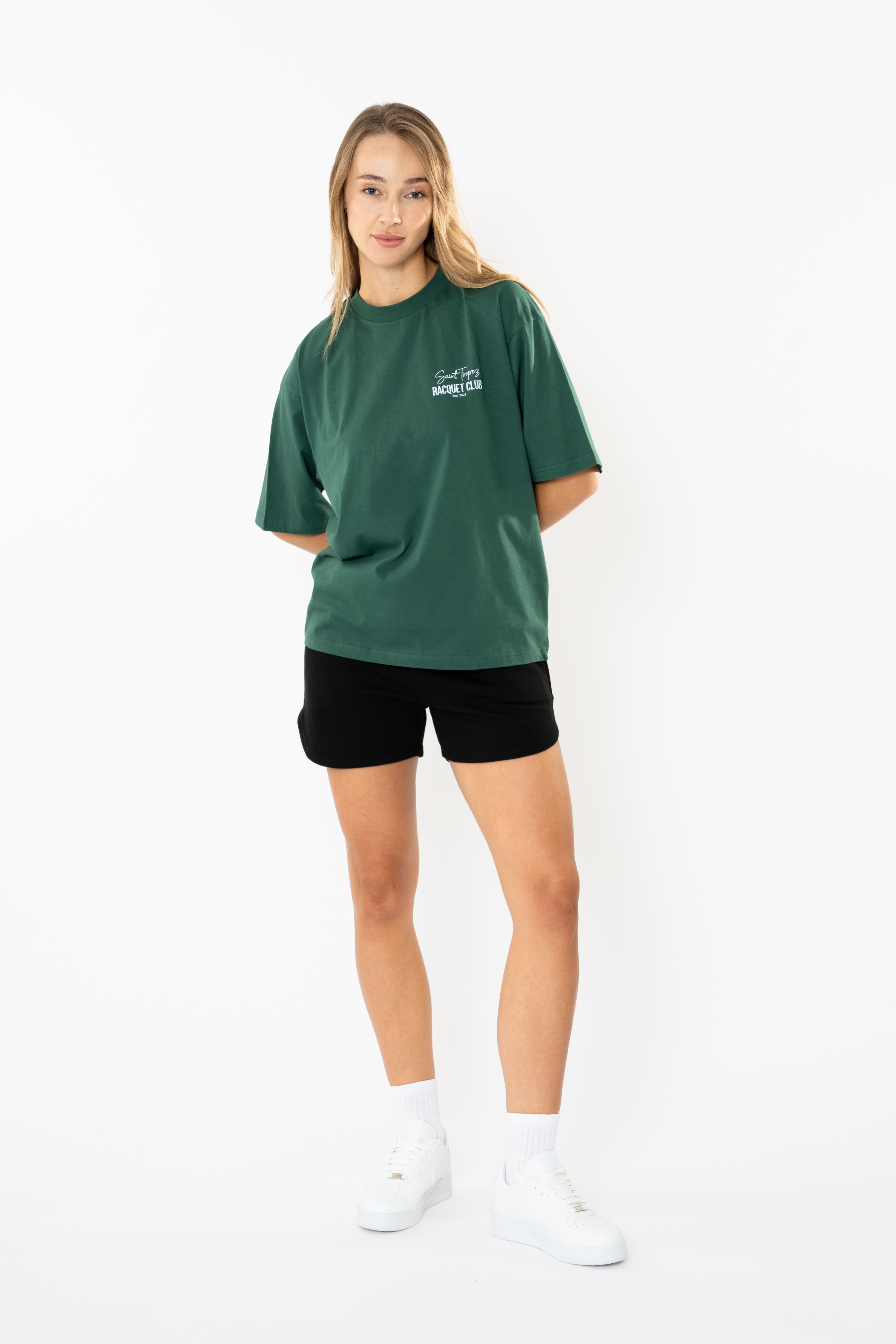 Racquet Lover Oversize T-Shirt Kadın - Yeşil C101