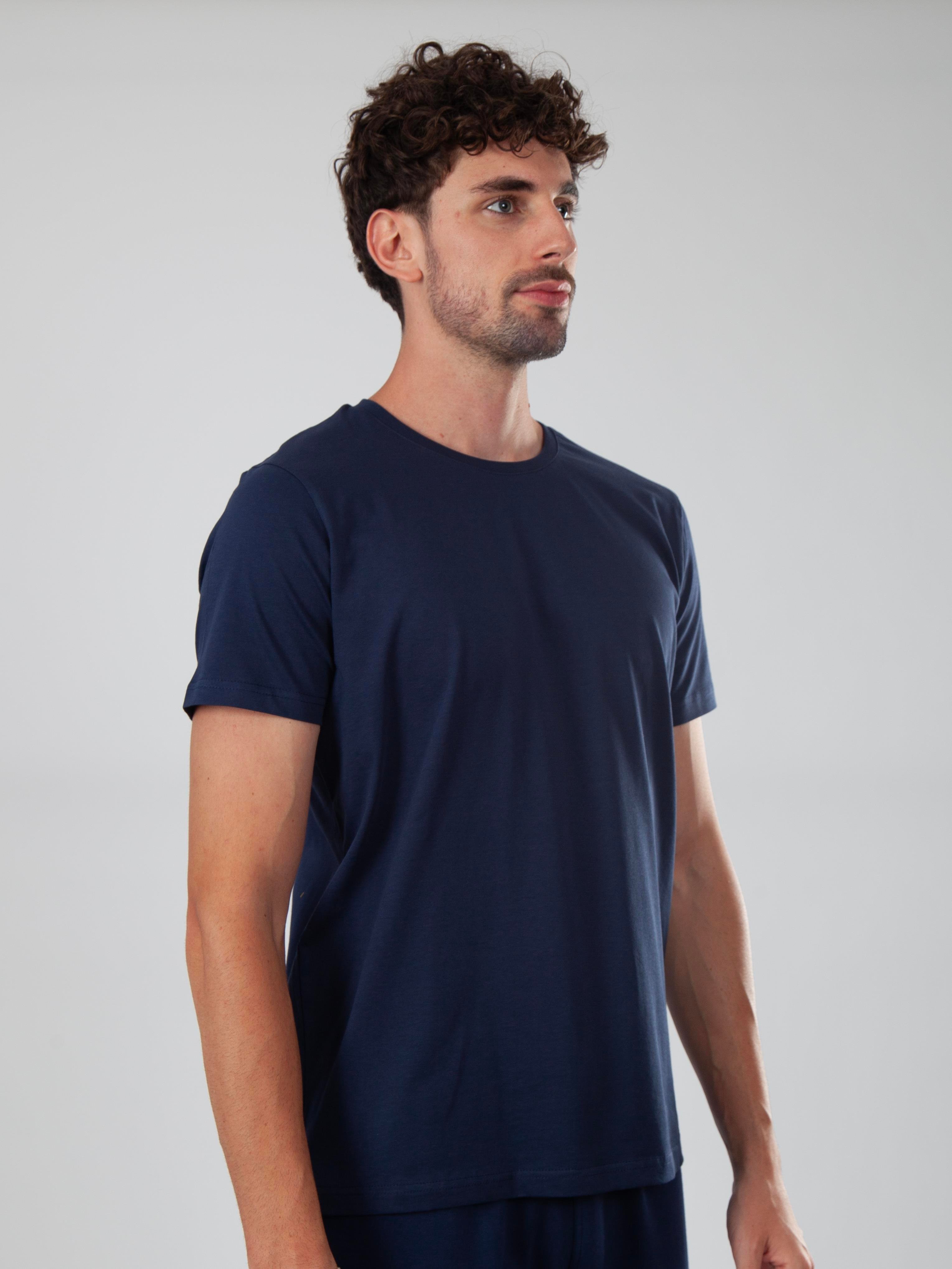 Basic Regular T-Shirt Erkek - Lacivert C102