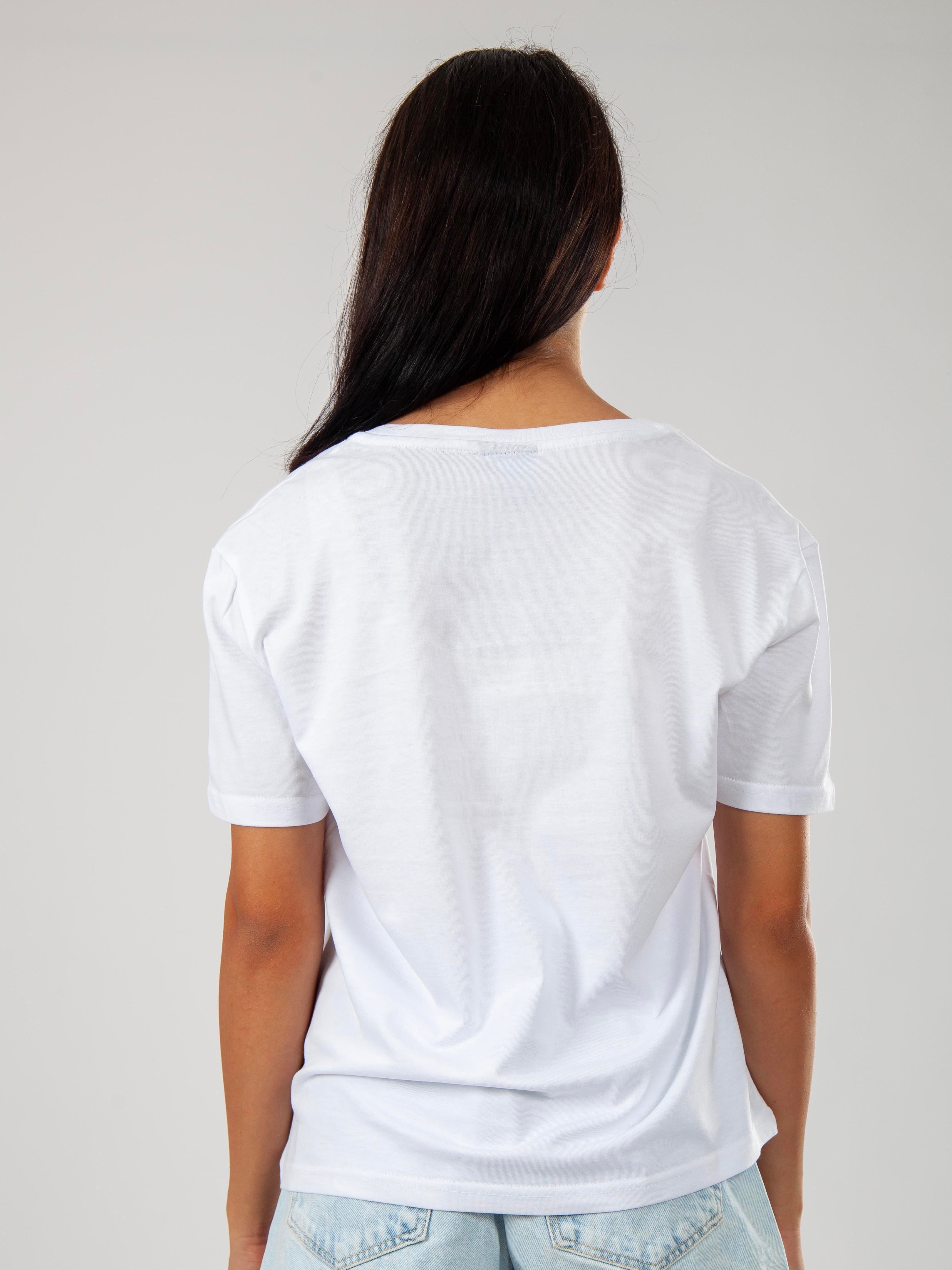 Basic V Yaka T-Shirt Kadın - Beyaz C510