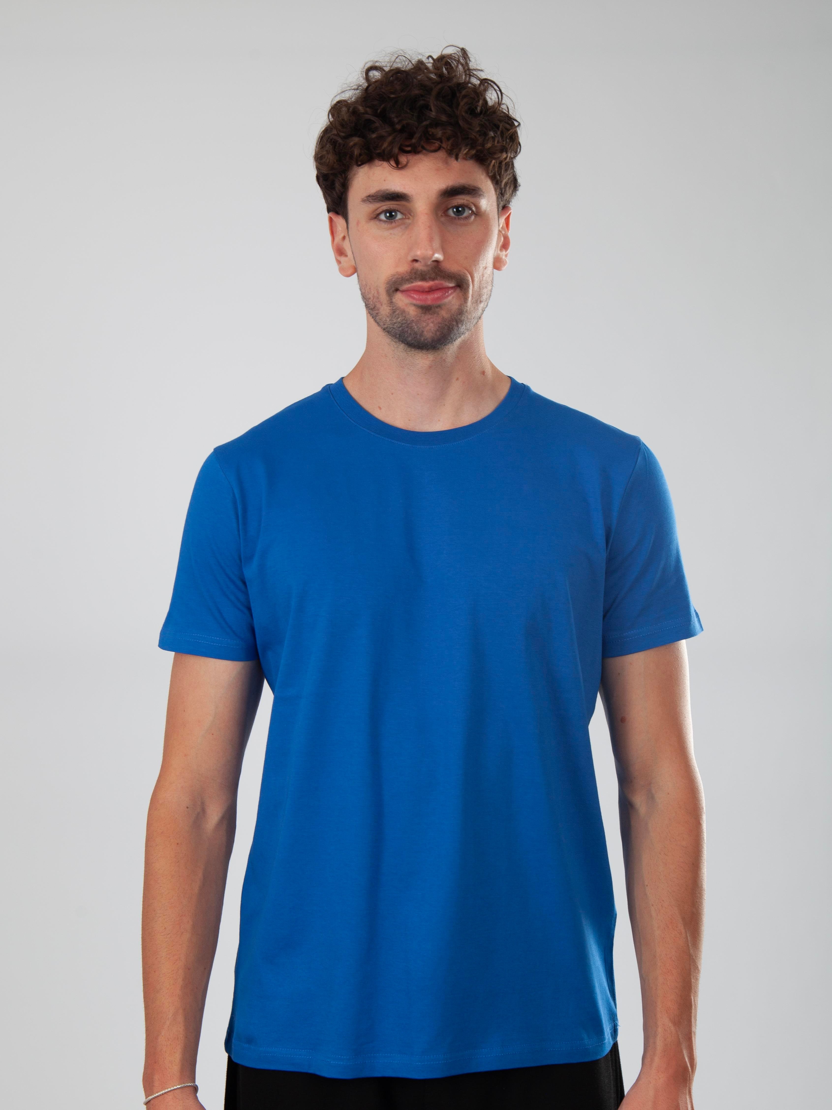 Basic Regular T-Shirt Erkek - Saks Mavi C102