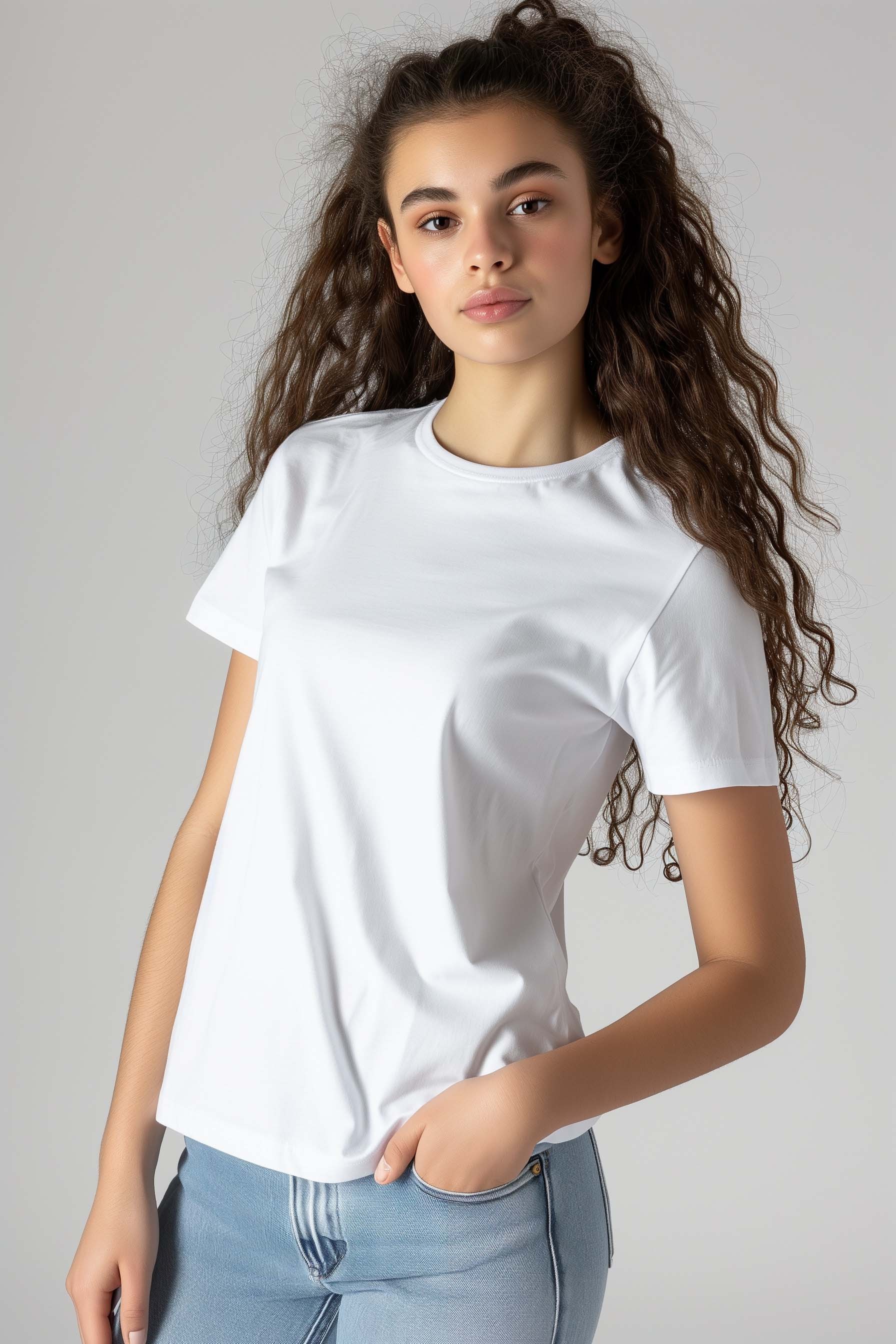 Basic Regular T-Shirt Kadın - Beyaz