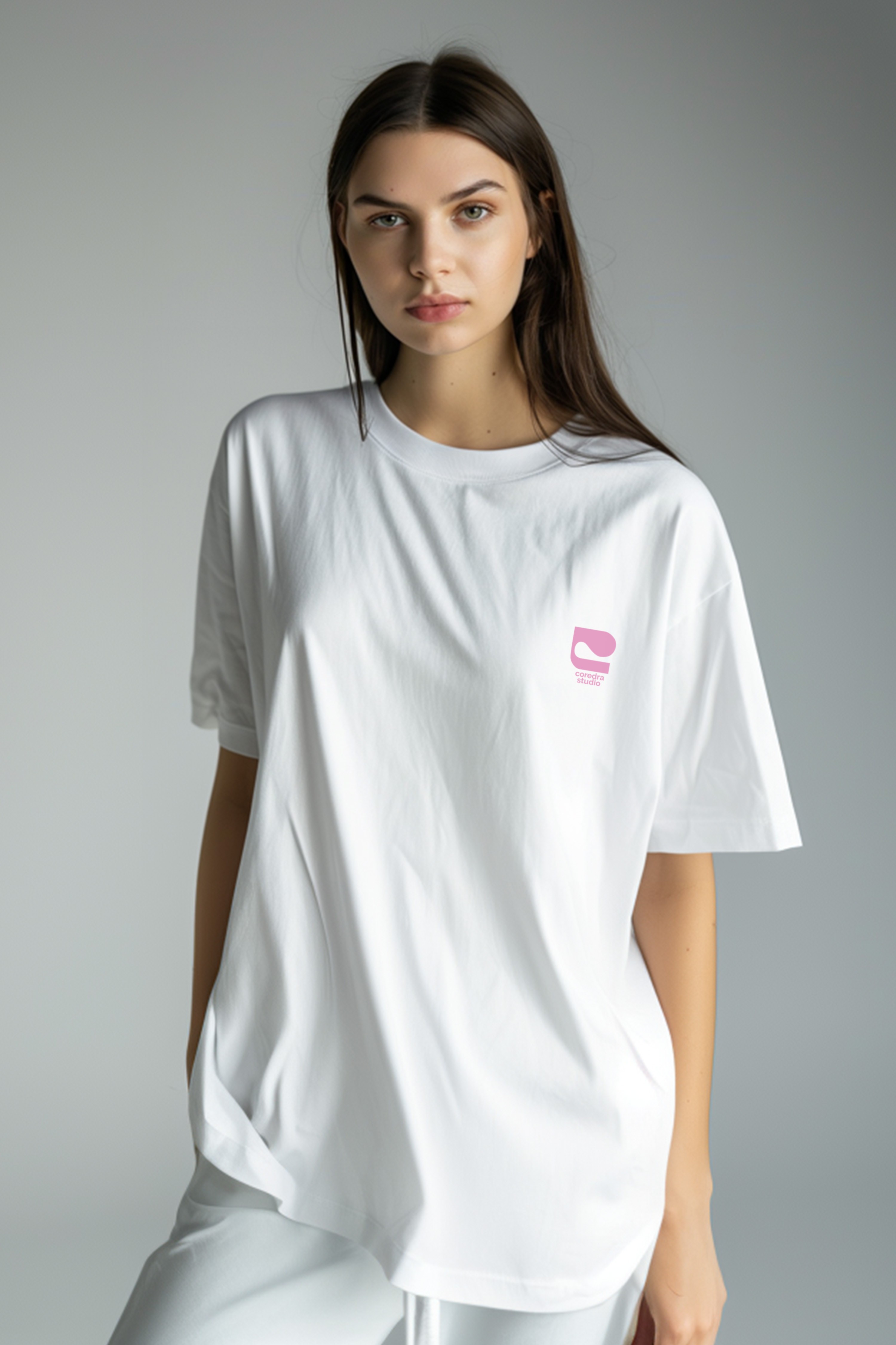 Love Letters Oversize T-Shirt Kadın - Beyaz C101
