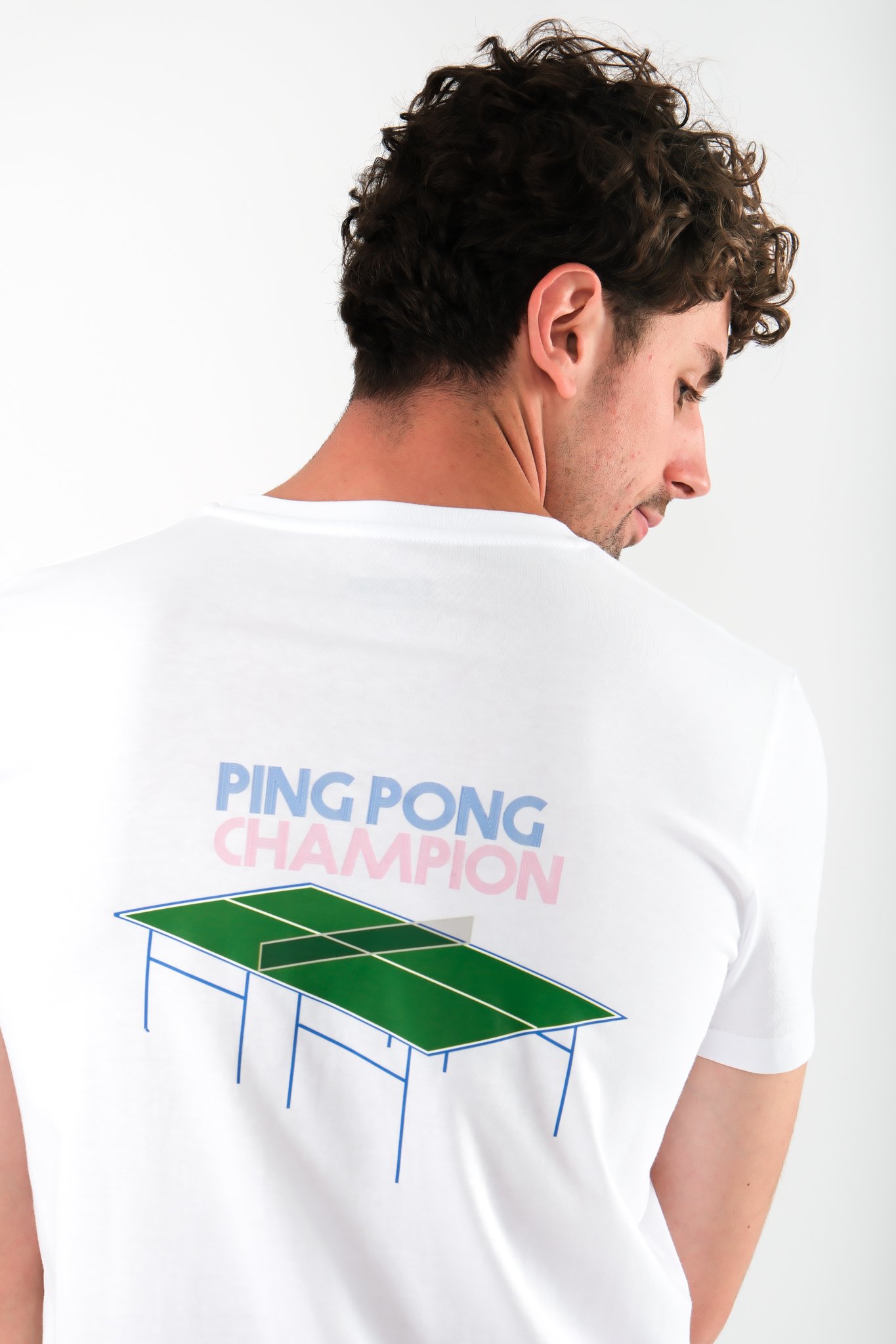 Ping Pong Regular Fit T-Shirt Erkek - Beyaz C102