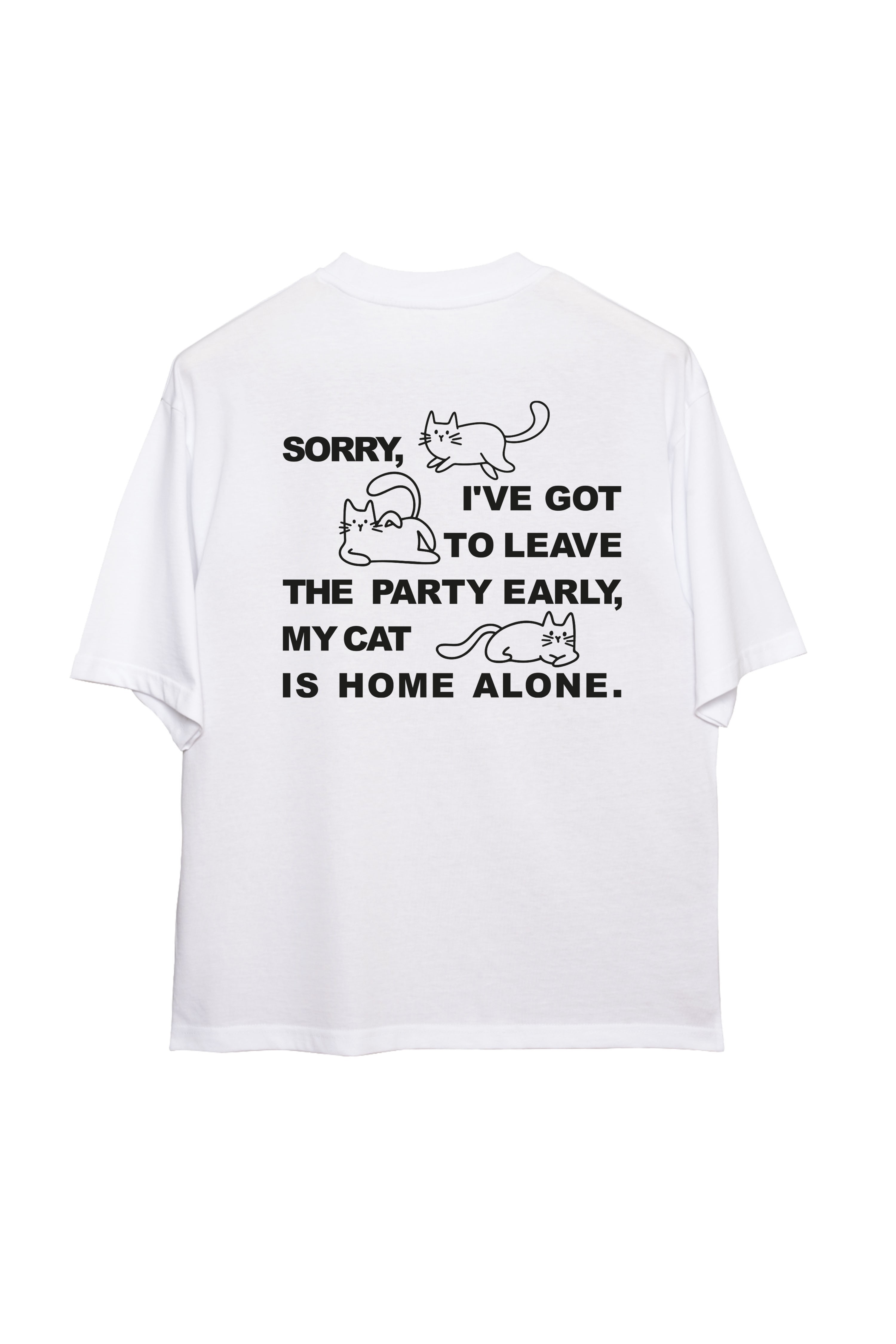 Leon The Cat Oversize T-Shirt Erkek - Beyaz C101