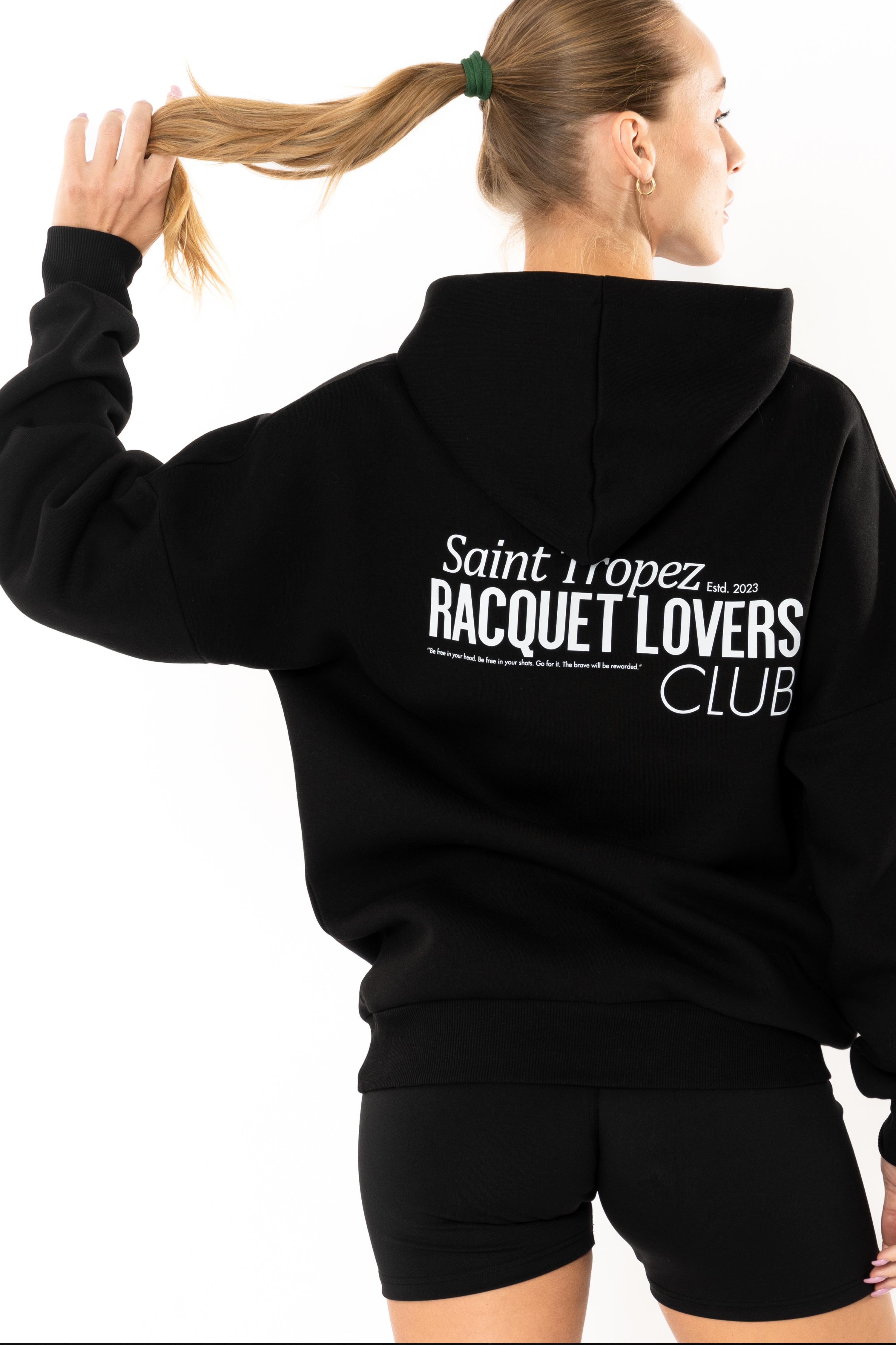 Racquet Lovers Oversize Hoodie Kadın - Siyah C107