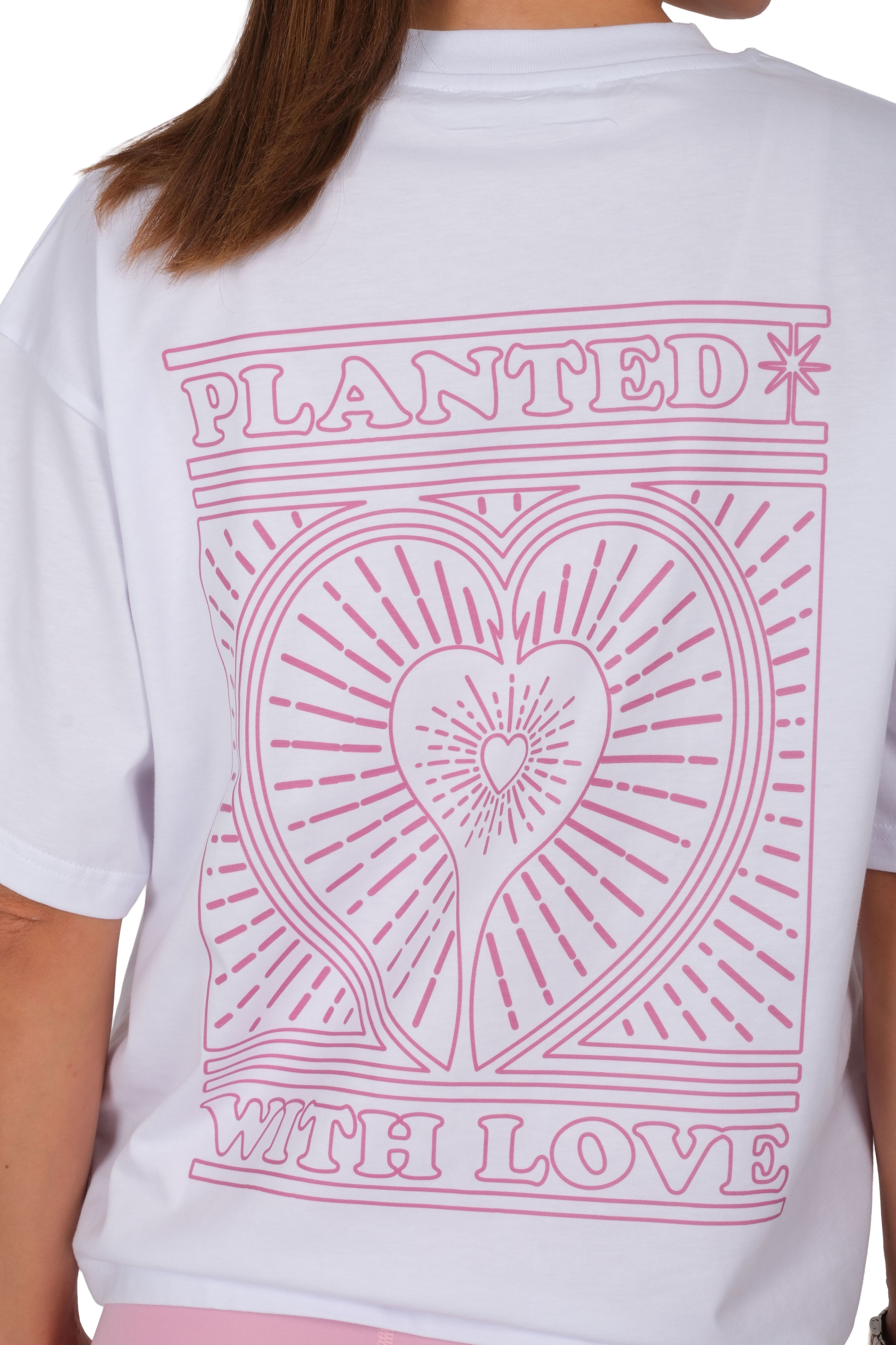 Planted With Love Boxed Fit Kadın T-Shirt Beyaz C590