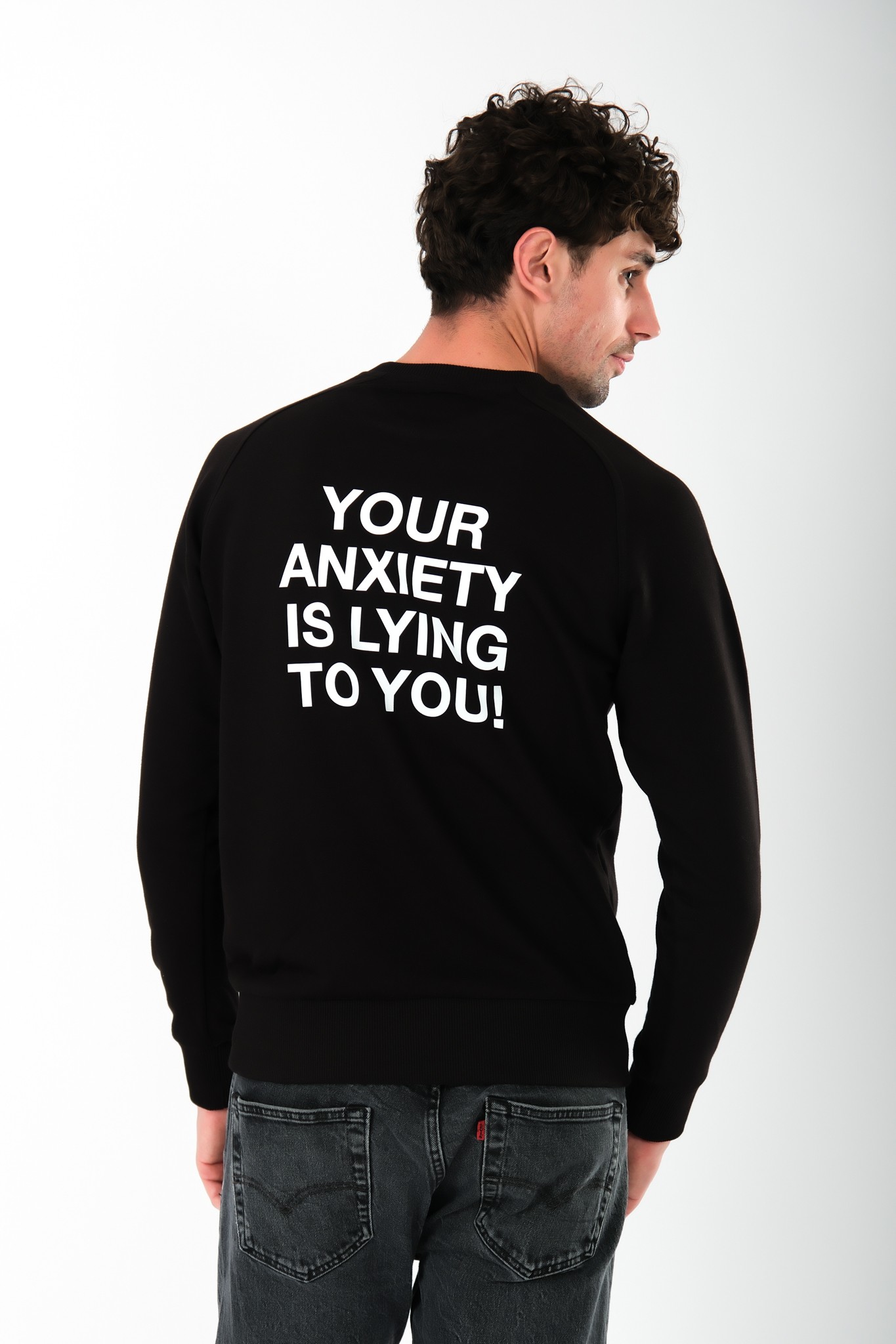 Anxiety Regular Fit Sweatshirt Erkek - Siyah C105