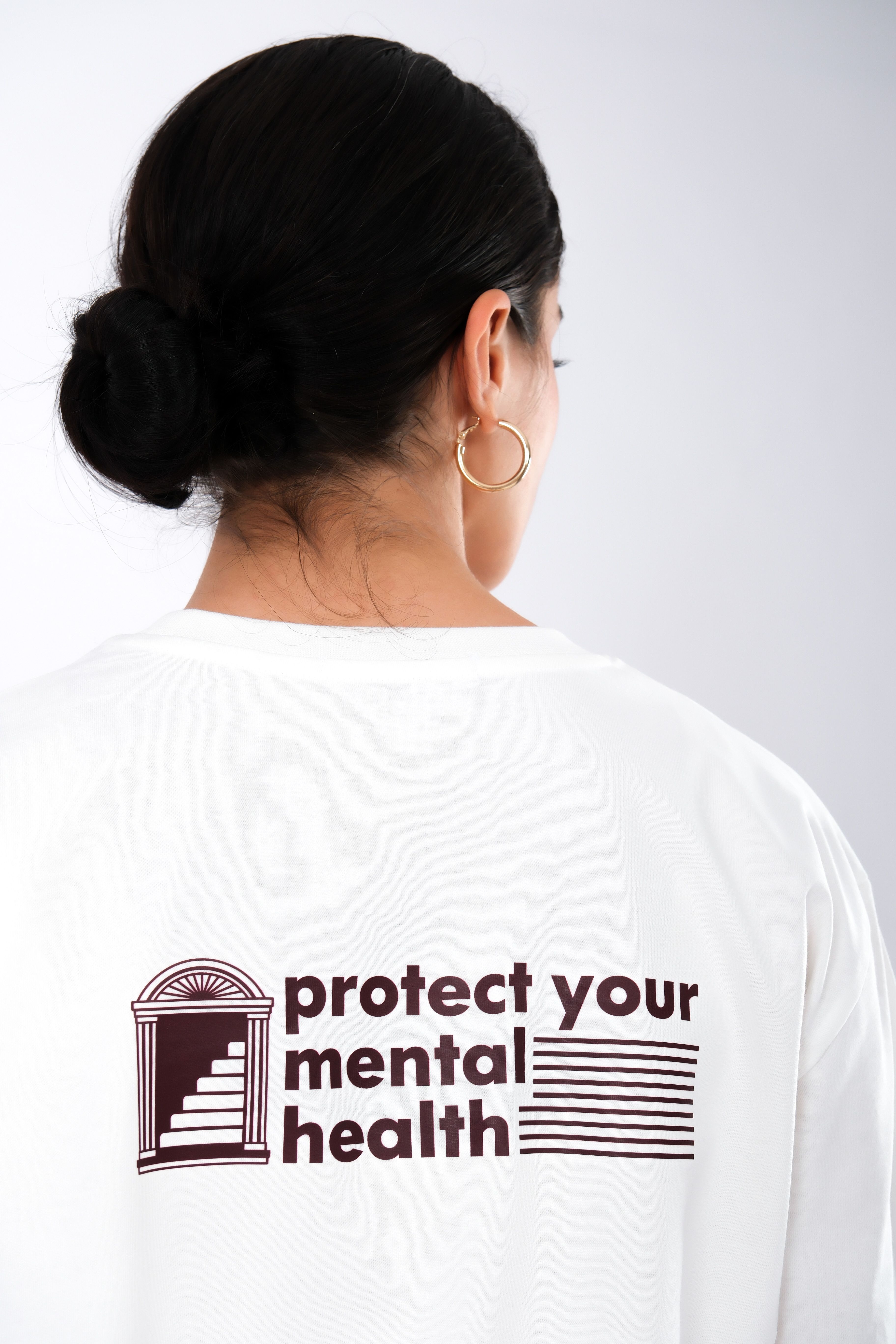 Protect Your Mental Health Relaxed Fit Kadın T-Shirt - Beyaz C501