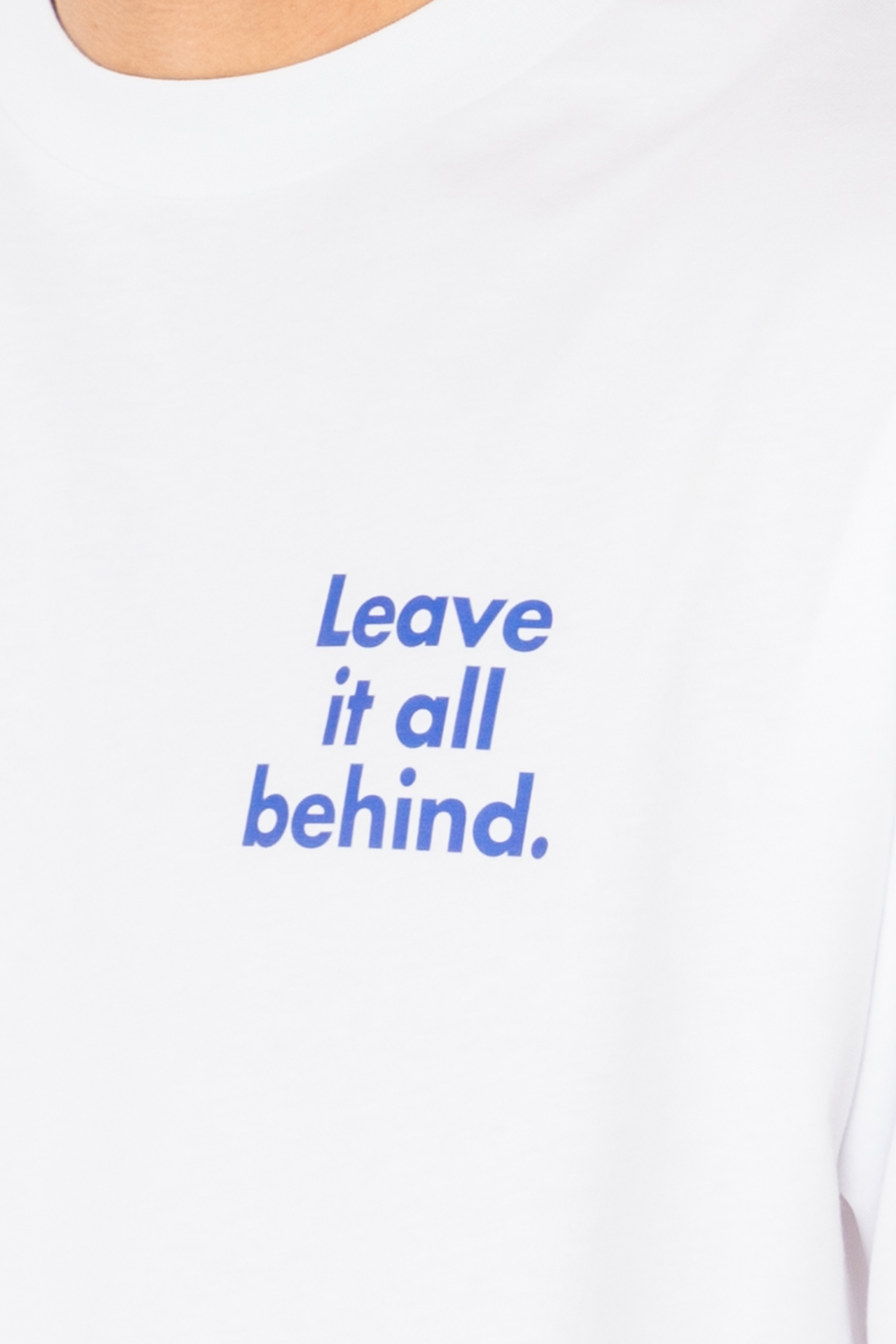 Leave Oversize T-Shirt Erkek - Beyaz