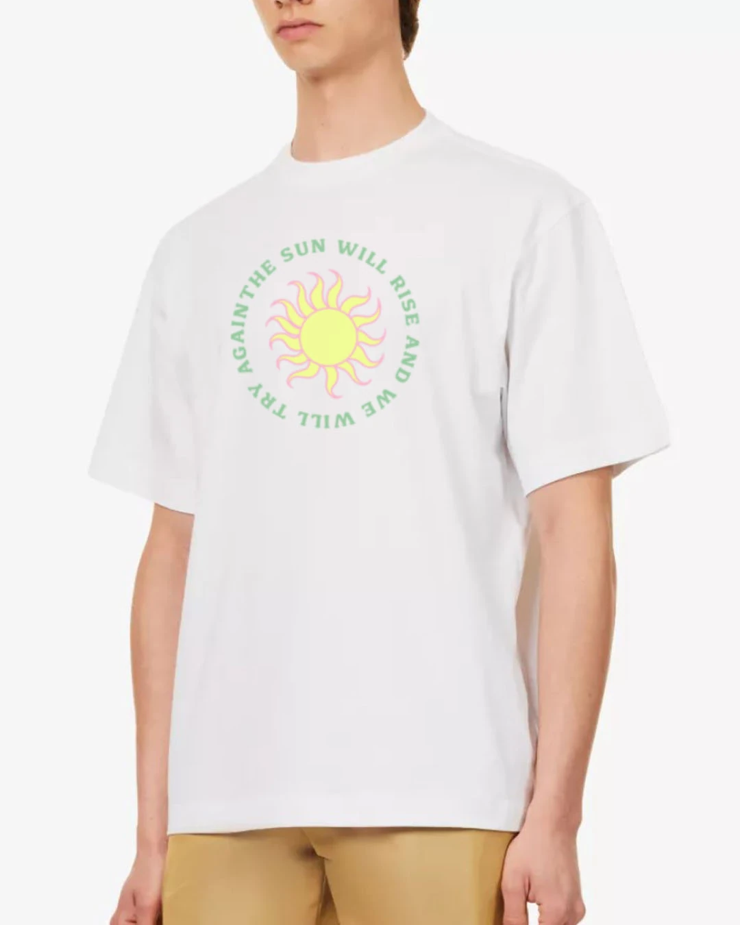 SUN Oversize T-Shirt Erkek - Beyaz SUN Oversize T-Shirt Erkek - Beyaz