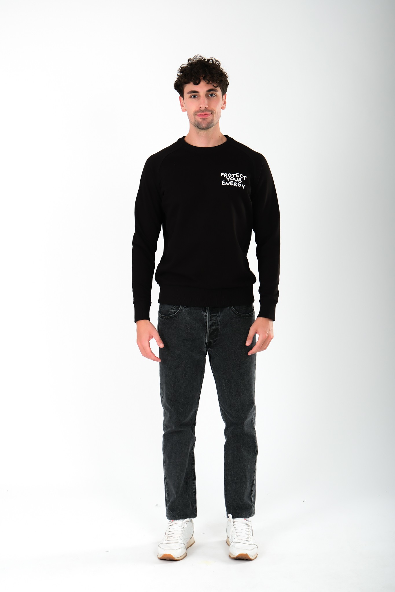 Protect Your Energy Regular Fit Sweatshirt Erkek - Siyah C105