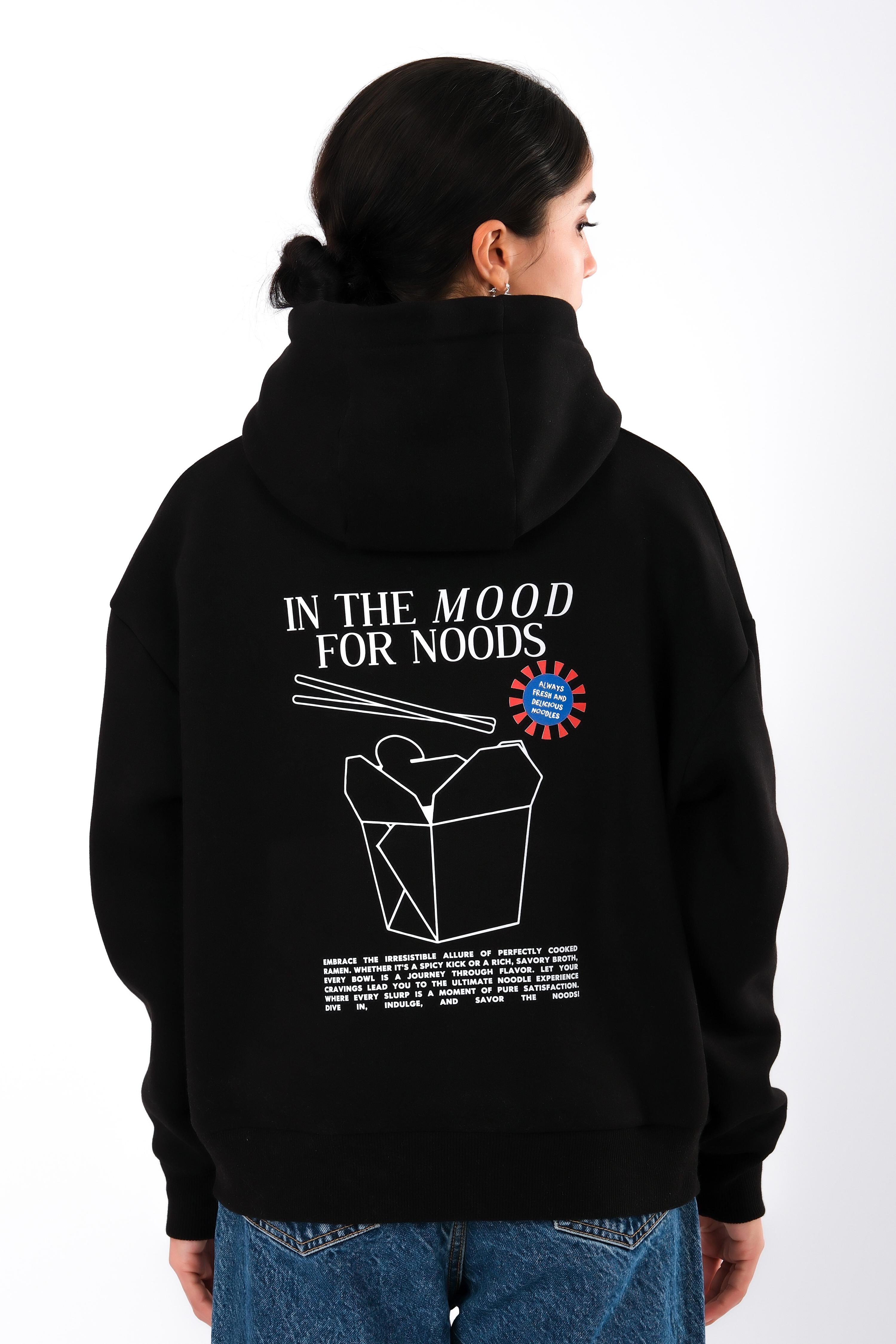 In The Mood For The Noods Relaxed Fit Hoodie Kadın - Siyah C503