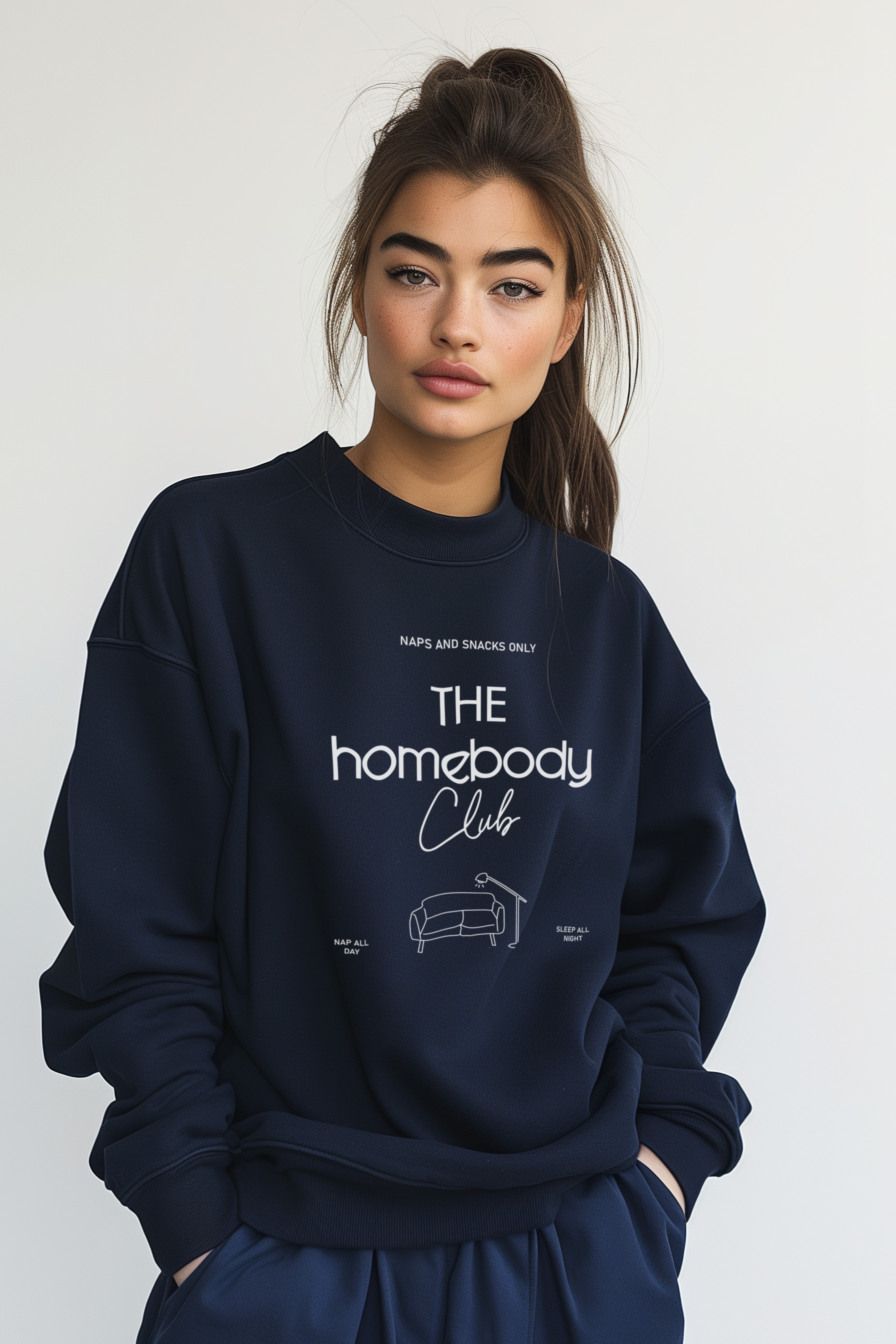 Homebody Oversize Sweatshirt  Kadın - Lacivert