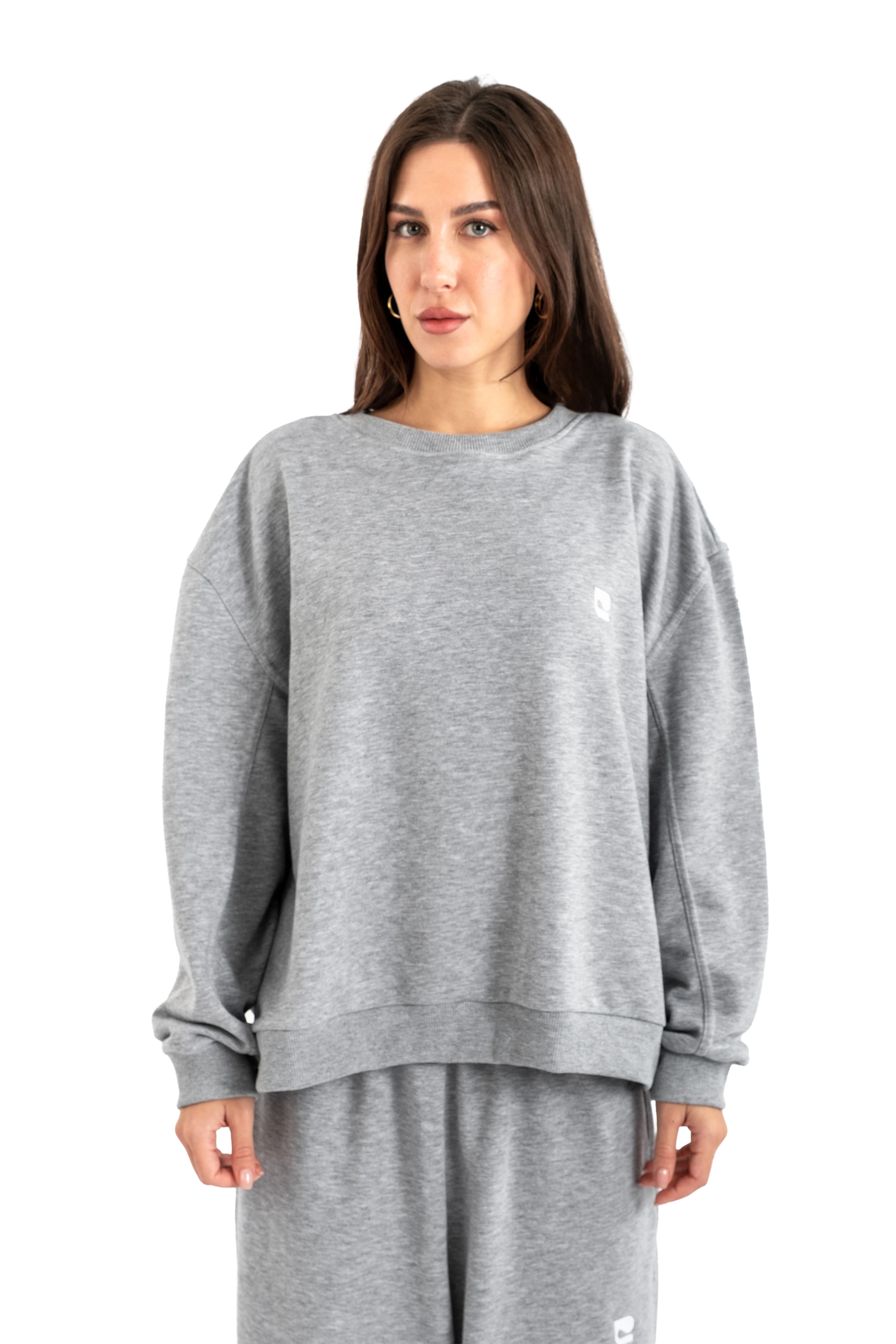 Baggy Sweatshirt Kadın - C609 - GRİ MELANJ