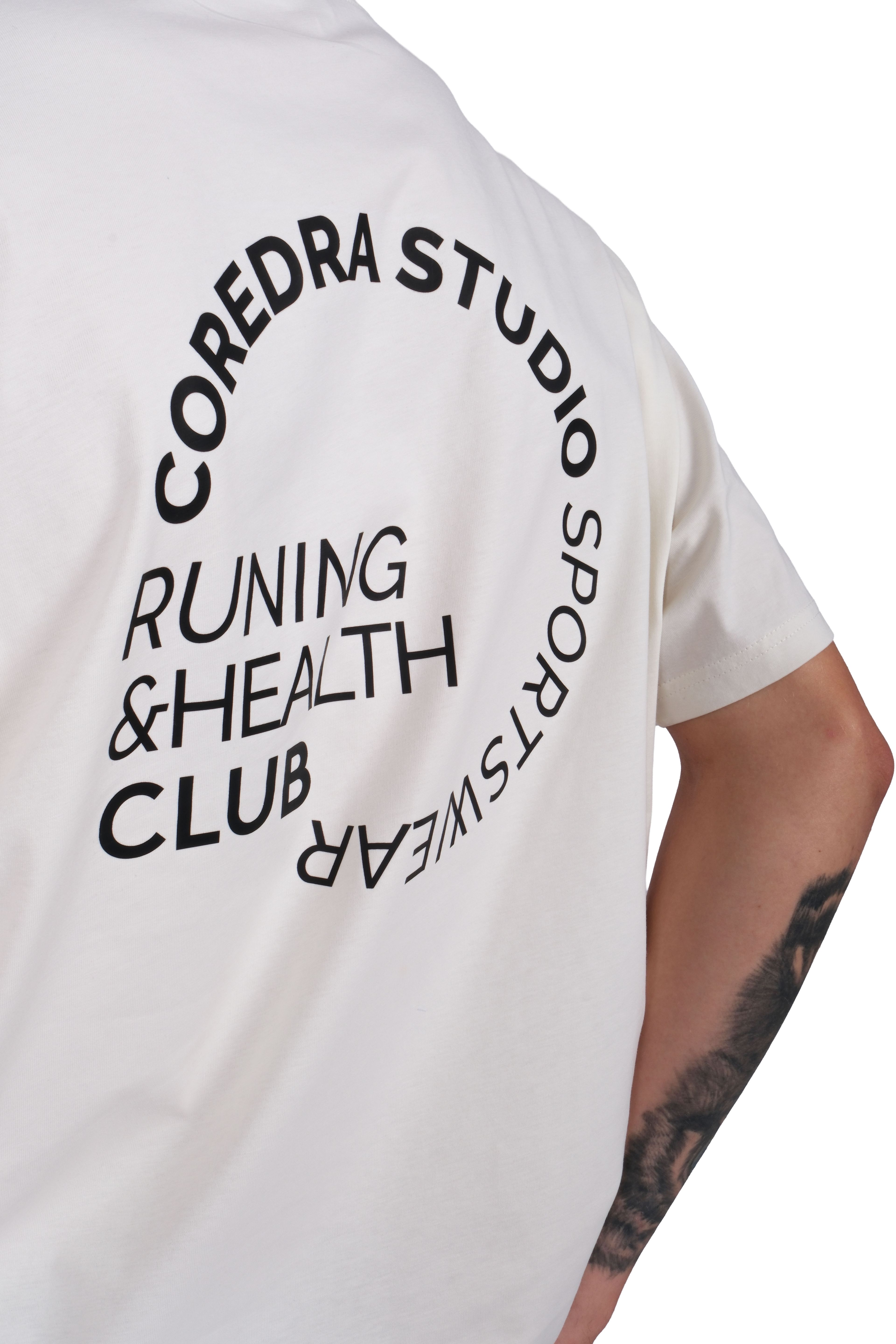 Runing And Health Club Oversize Fit Erkek T-Shirt Ekru C101