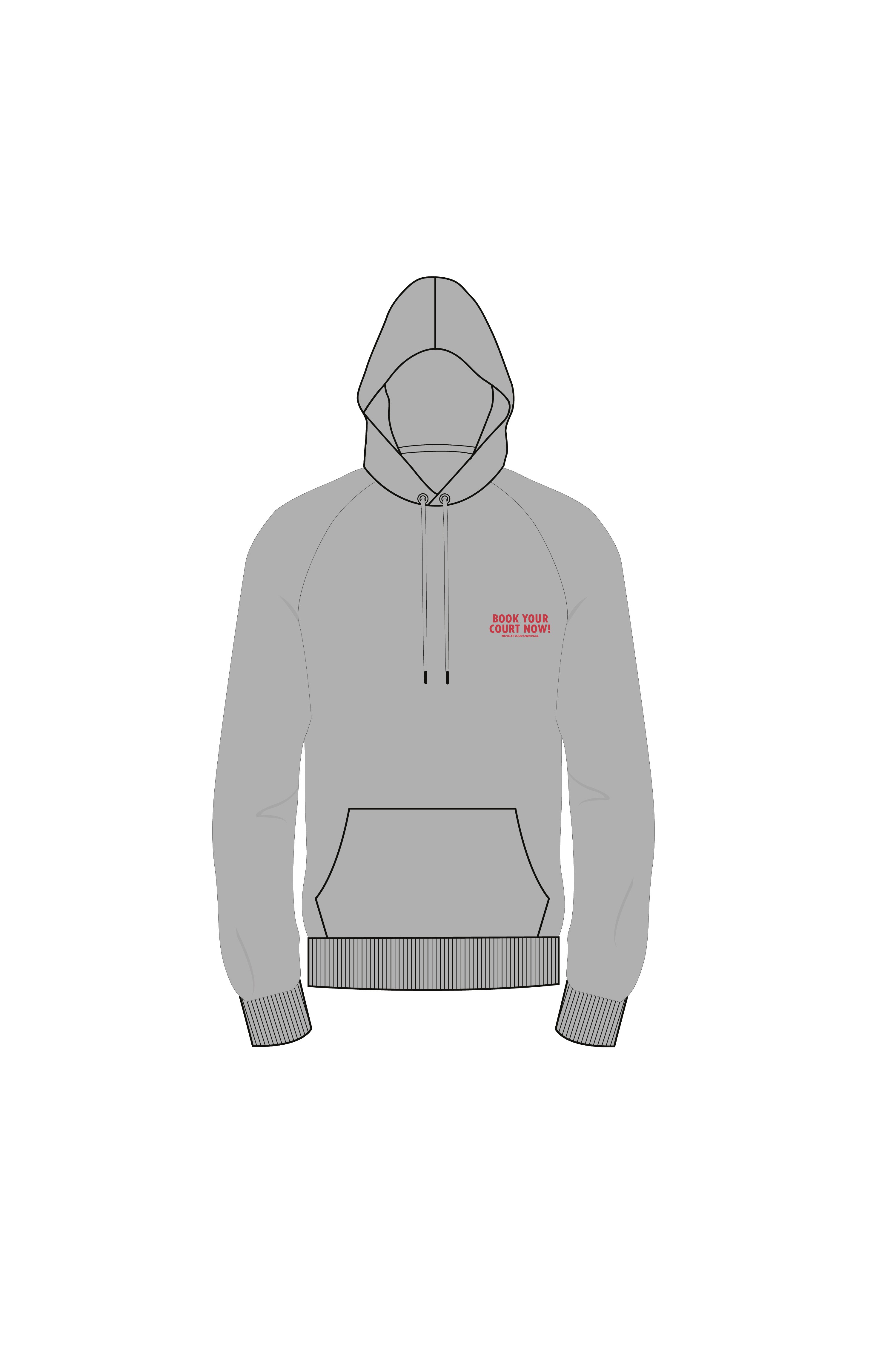 Book Your Court Now Regular Fit Hoodie Erkek - Gri