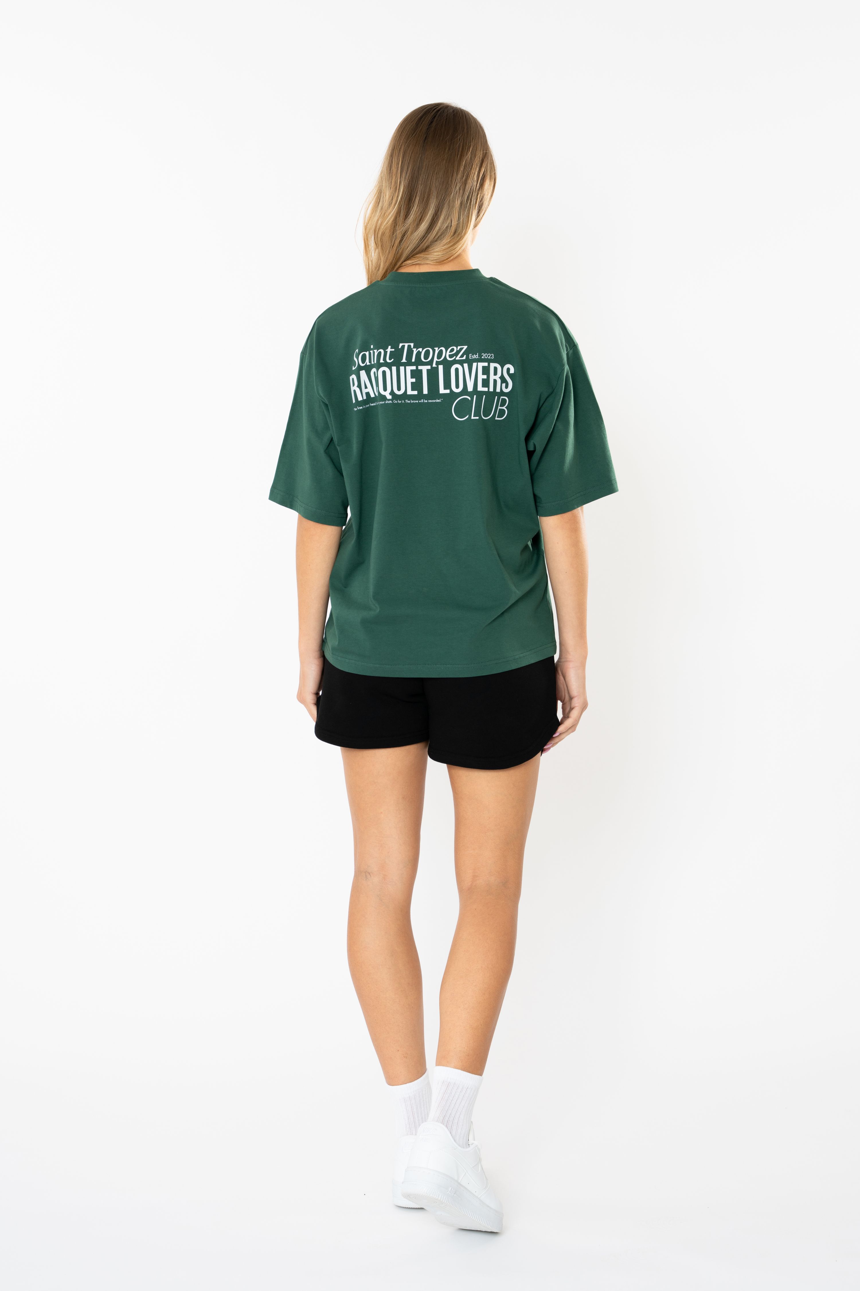 Racquet Lover Oversize T-Shirt Kadın - Yeşil C101