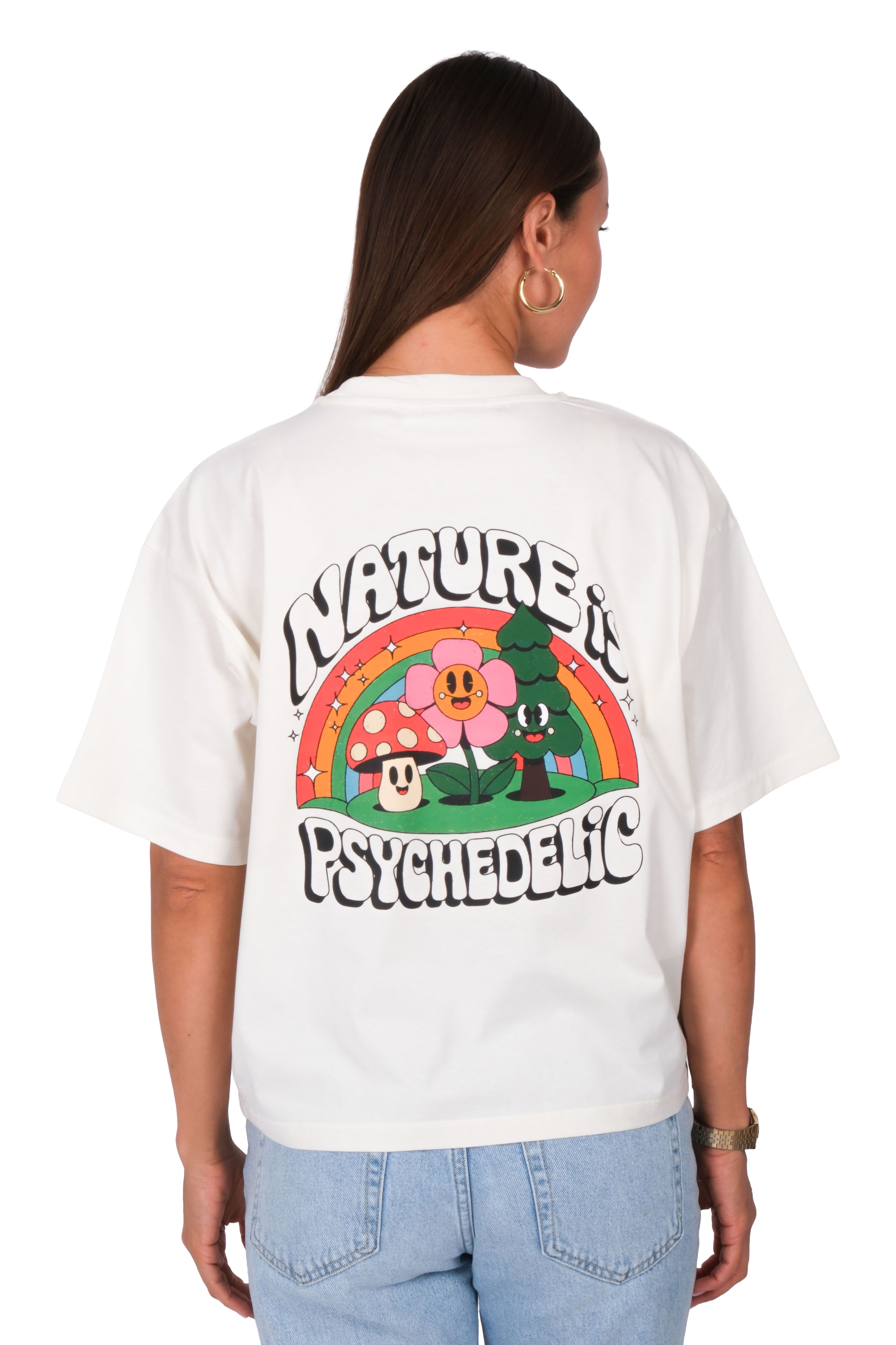 Nature Boxed Fit Kadın T-Shirt Ekru C590