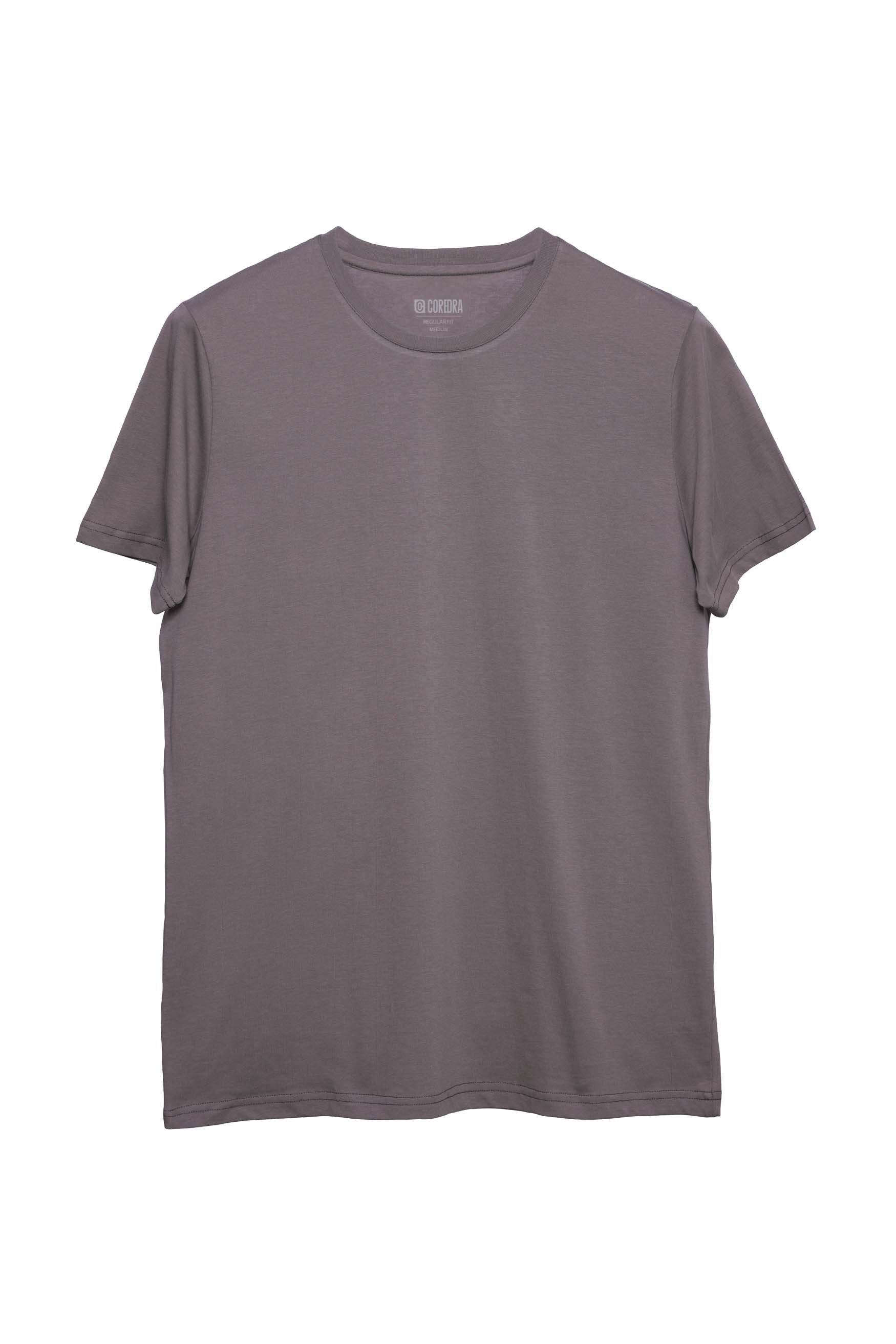 Basic Regular T-Shirt Erkek - Füme C102