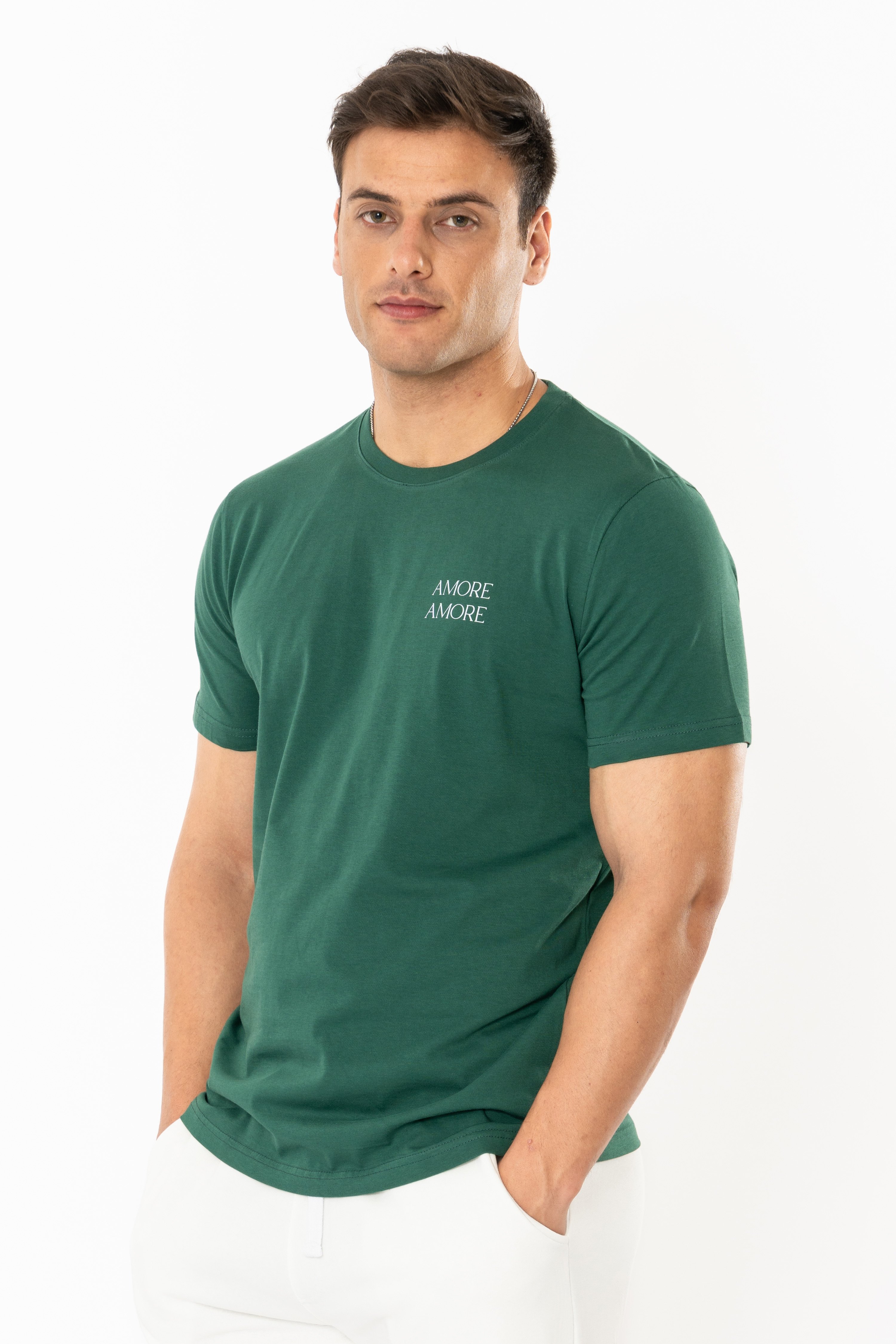 Amore Regular T-Shirt Erkek - Yeşil C102