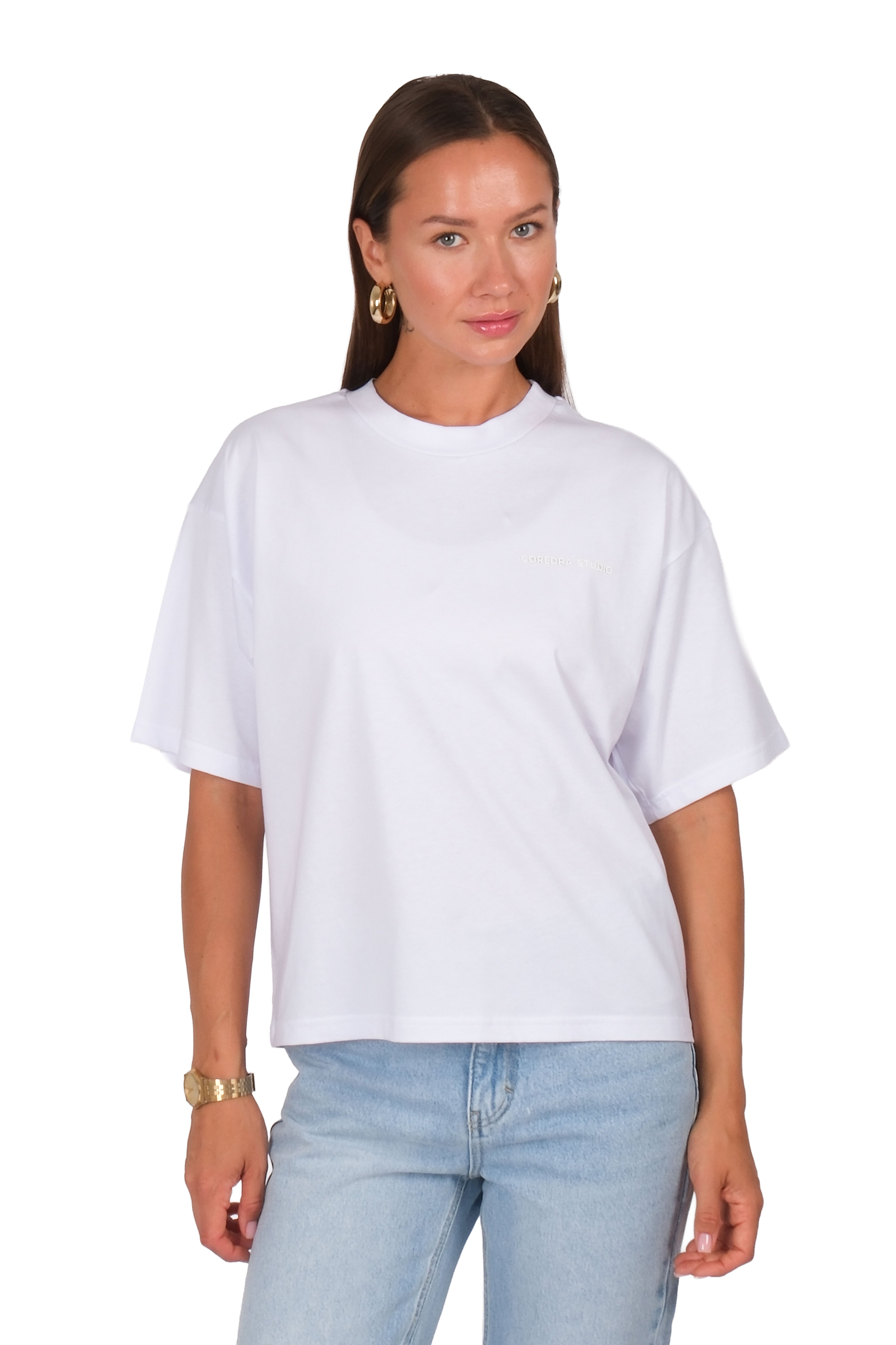 Kadın CRD Basic Boxed Fit T-Shirt - BEYAZ