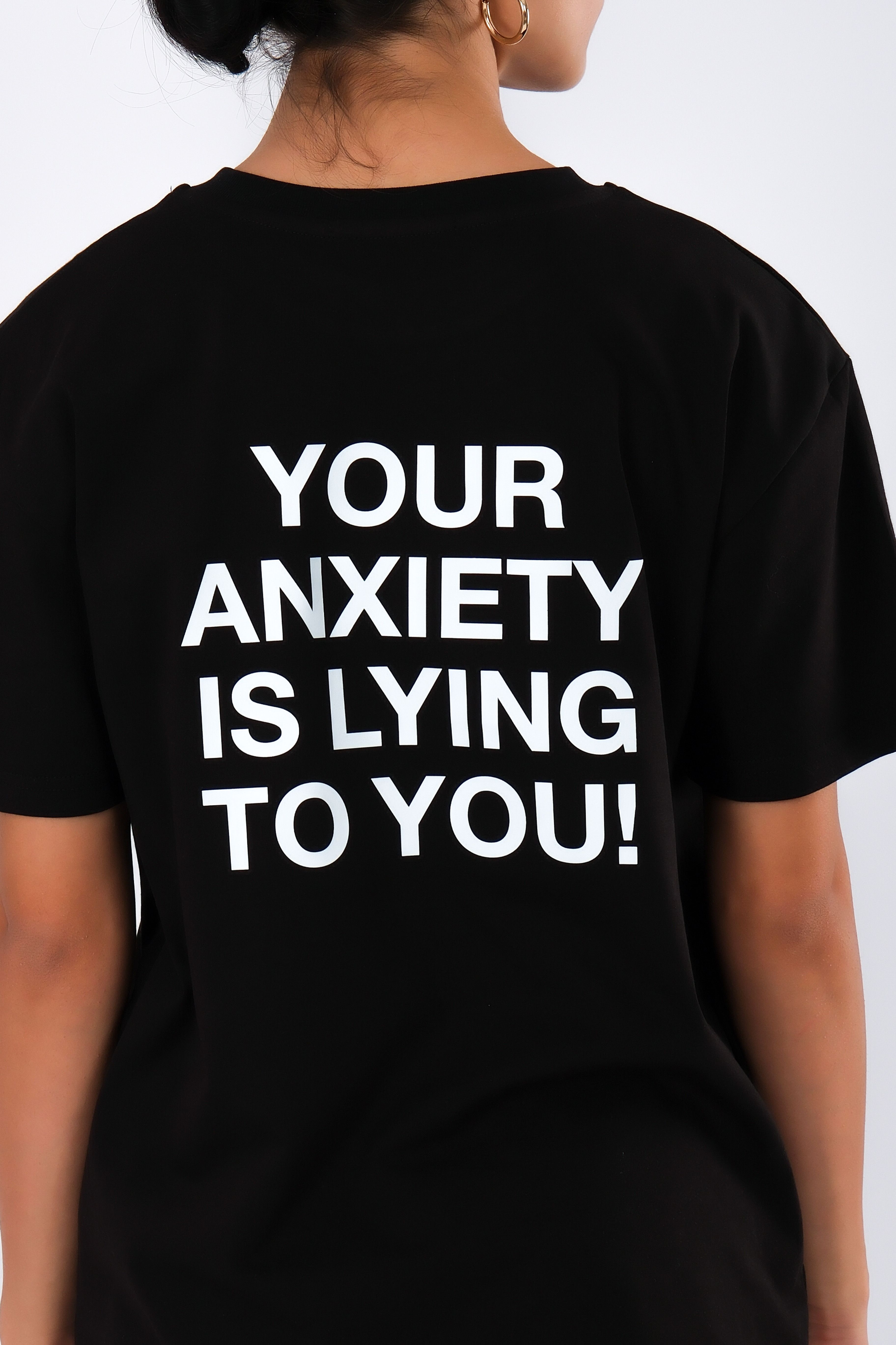 Anxiety Relaxed Fit Kadın T-Shirt - Siyah C501