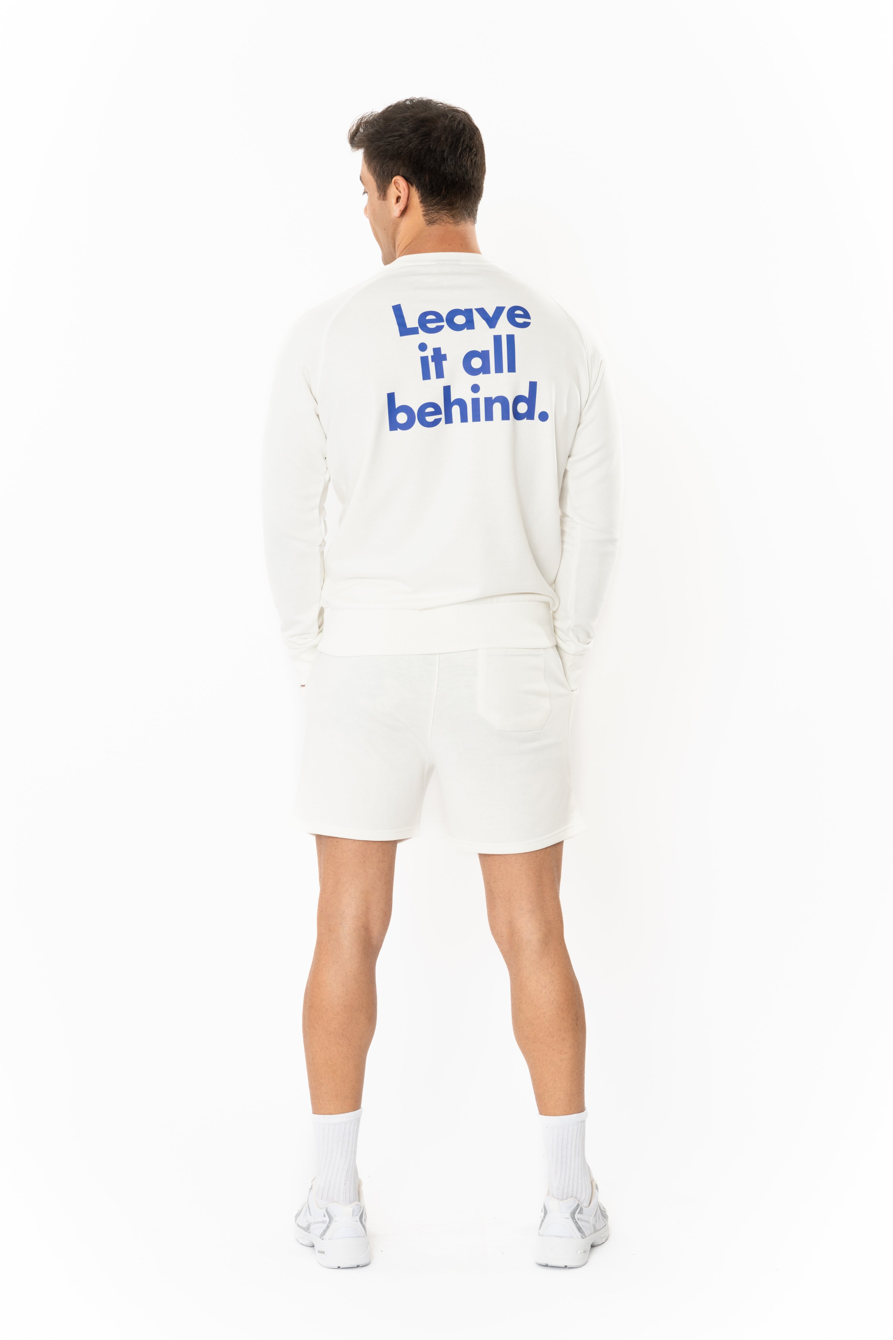 Leave Regular Sweatshirt Erkek - Ekru