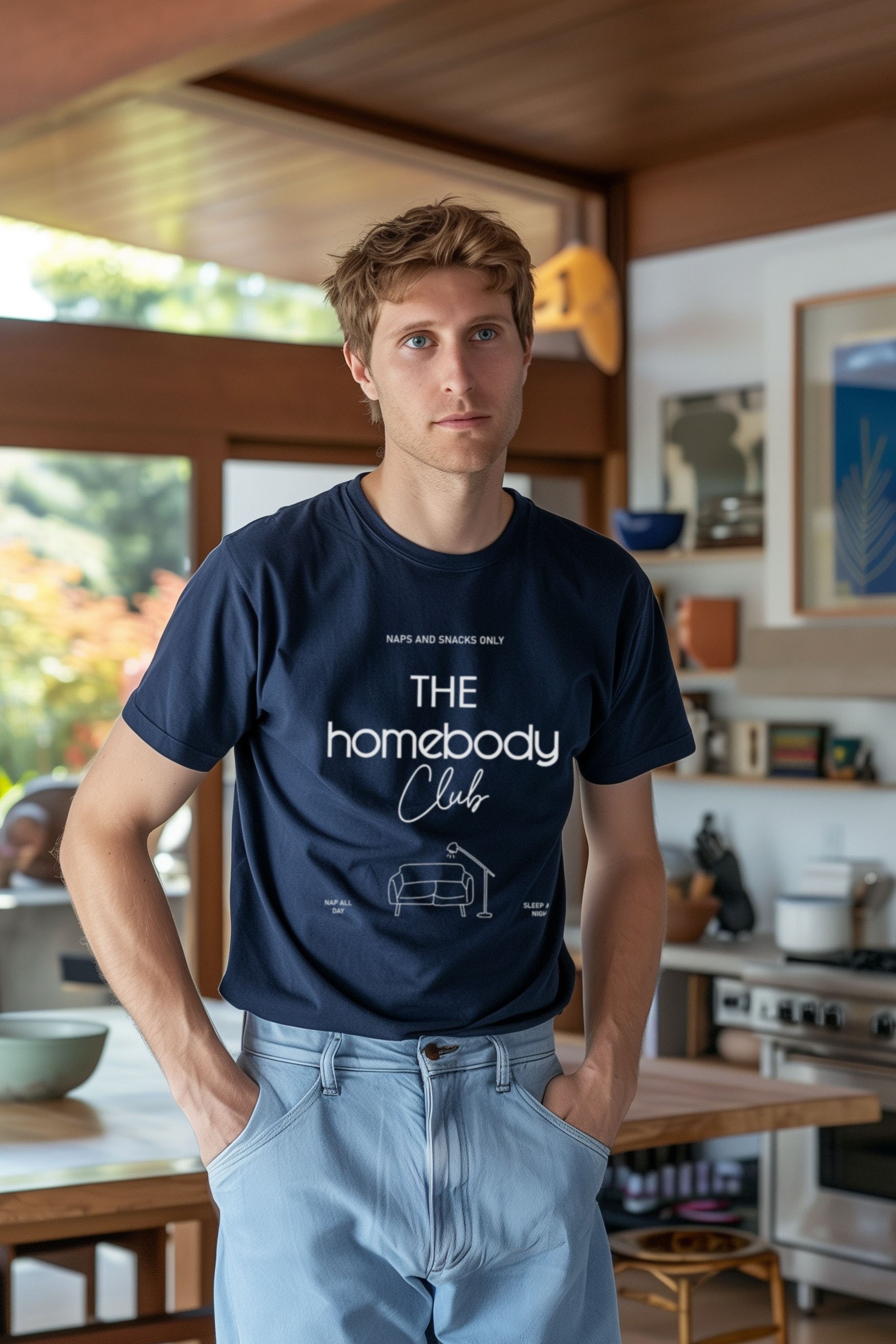 Homebody Regular T-Shirt - Erkek-Lacivert