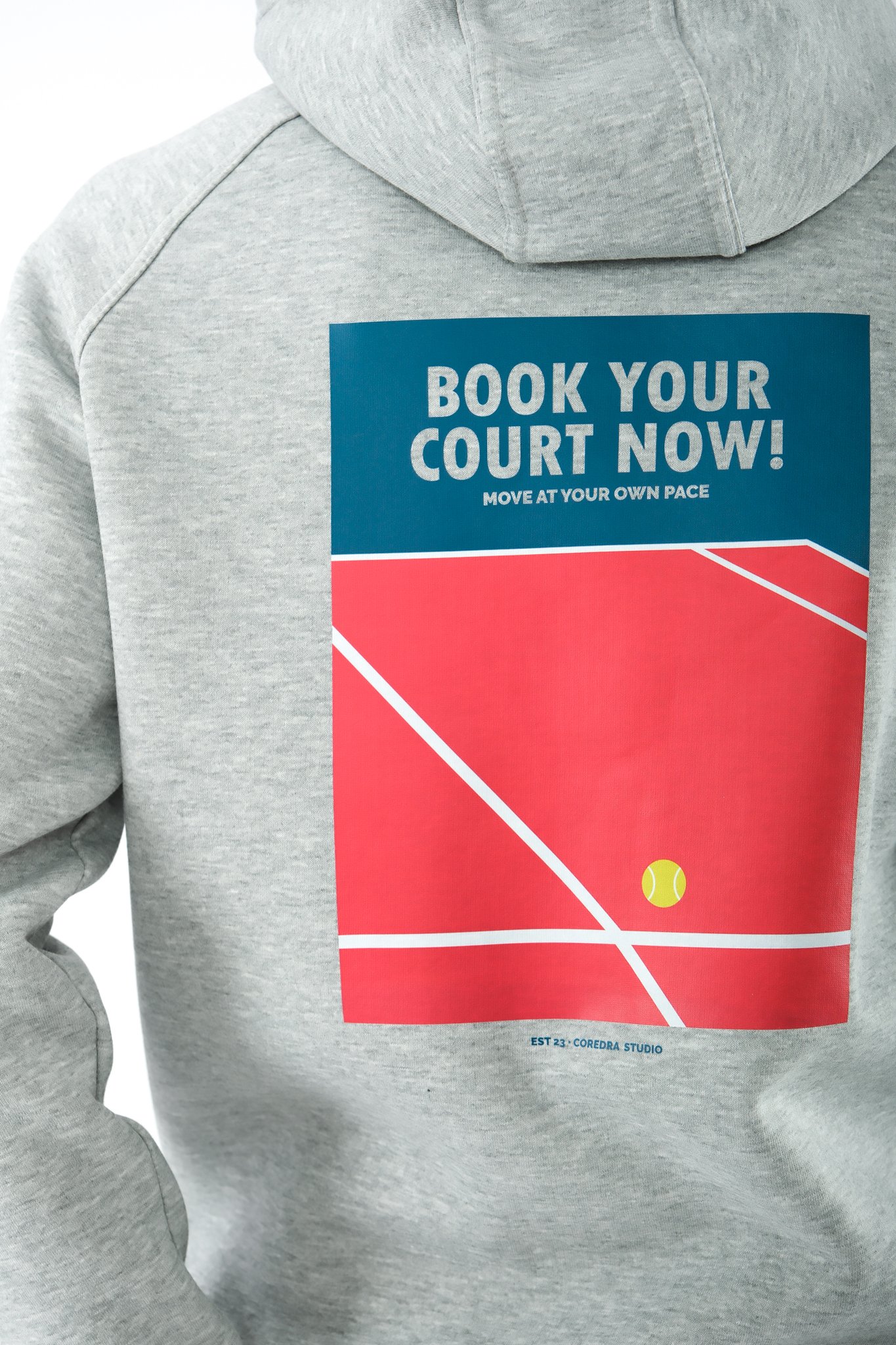 Book Your Court Now Regular Fit Hoodie Erkek - Gri C108