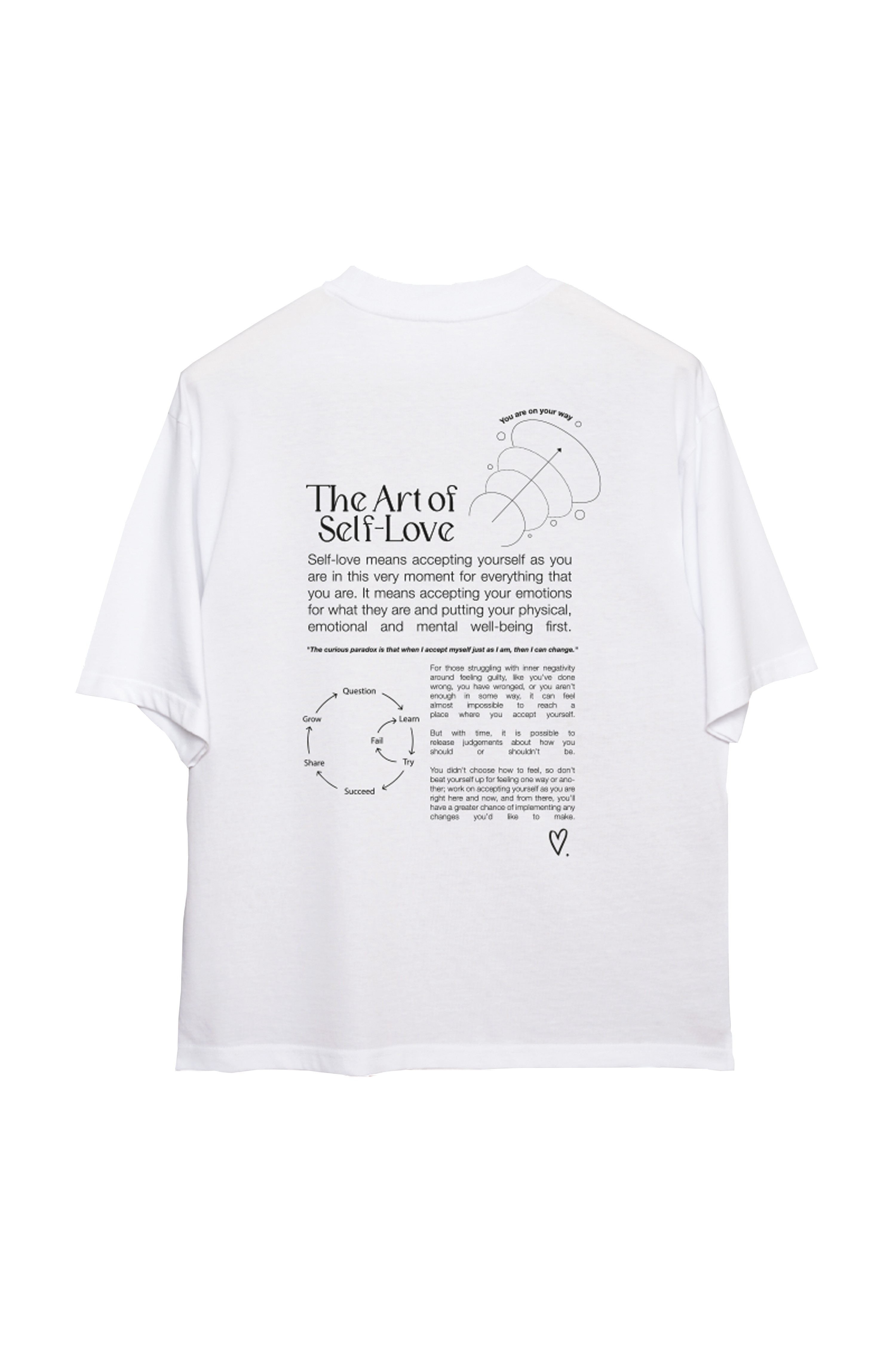 Self Love Oversize T-Shirt Kadın - Beyaz