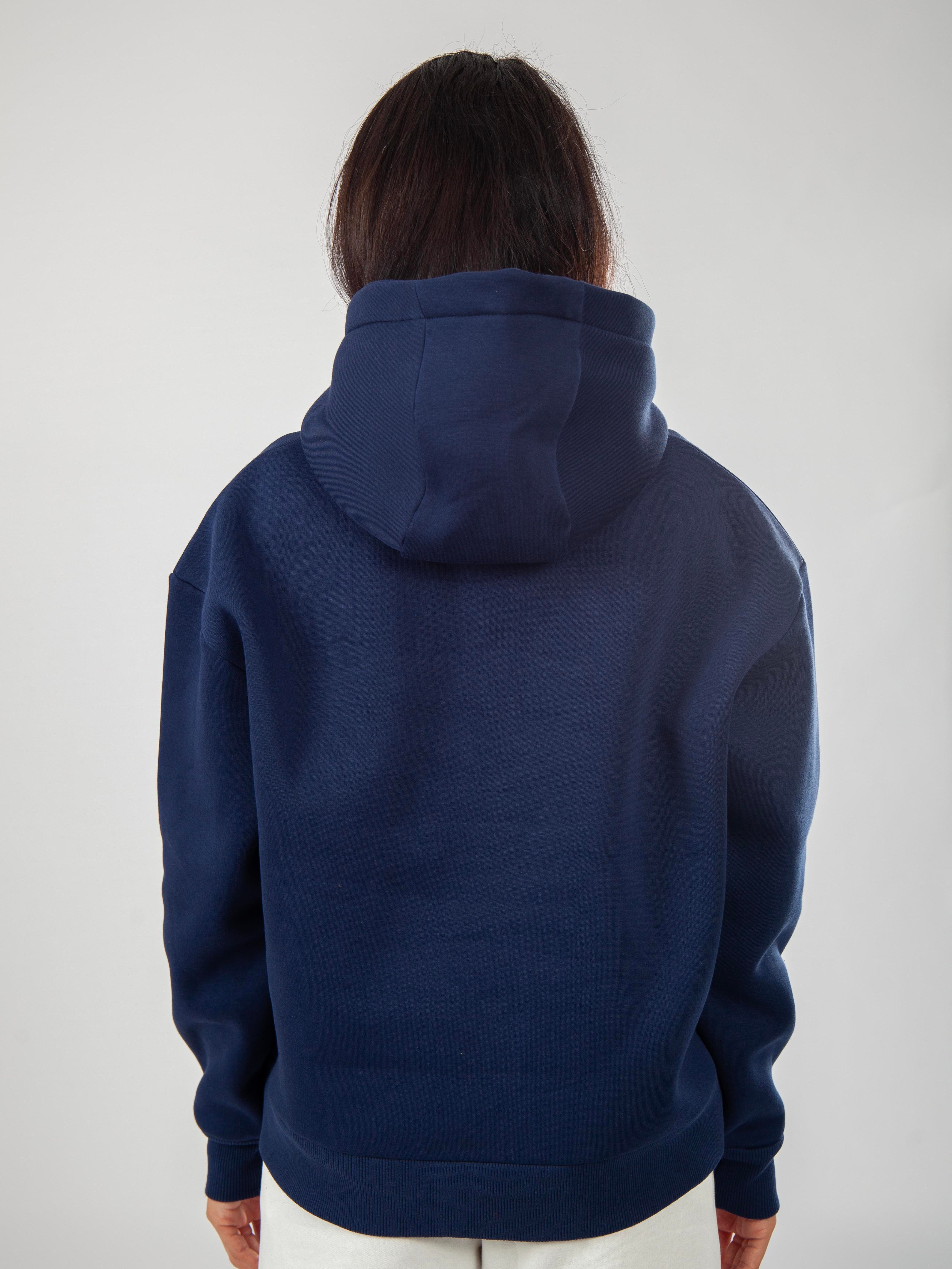 Basic Kadın Relaxed Fit Hoodie - Lacivert C503