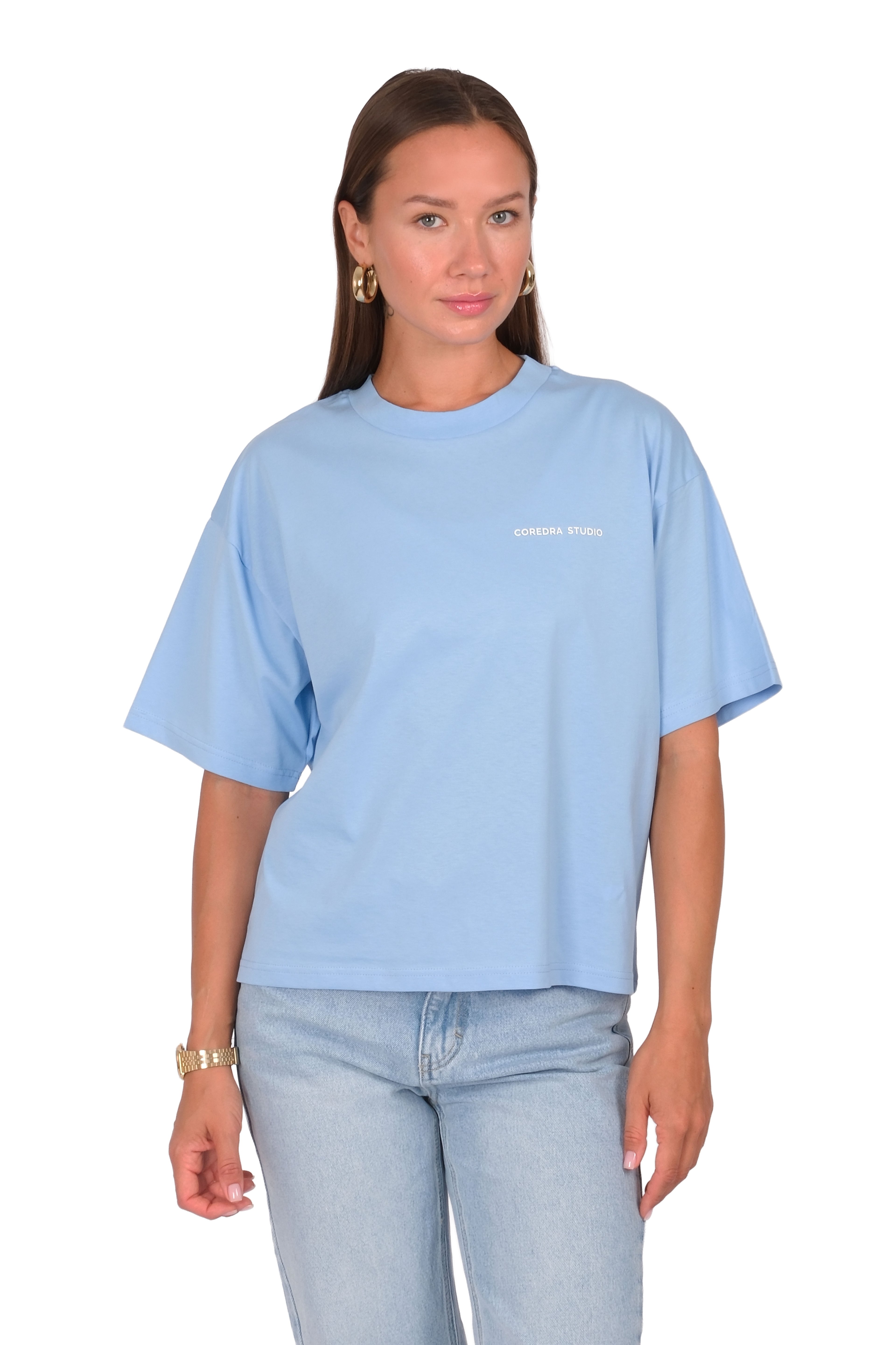 Kadın CRD Basic Boxed Fit T-Shirt - MAVİ