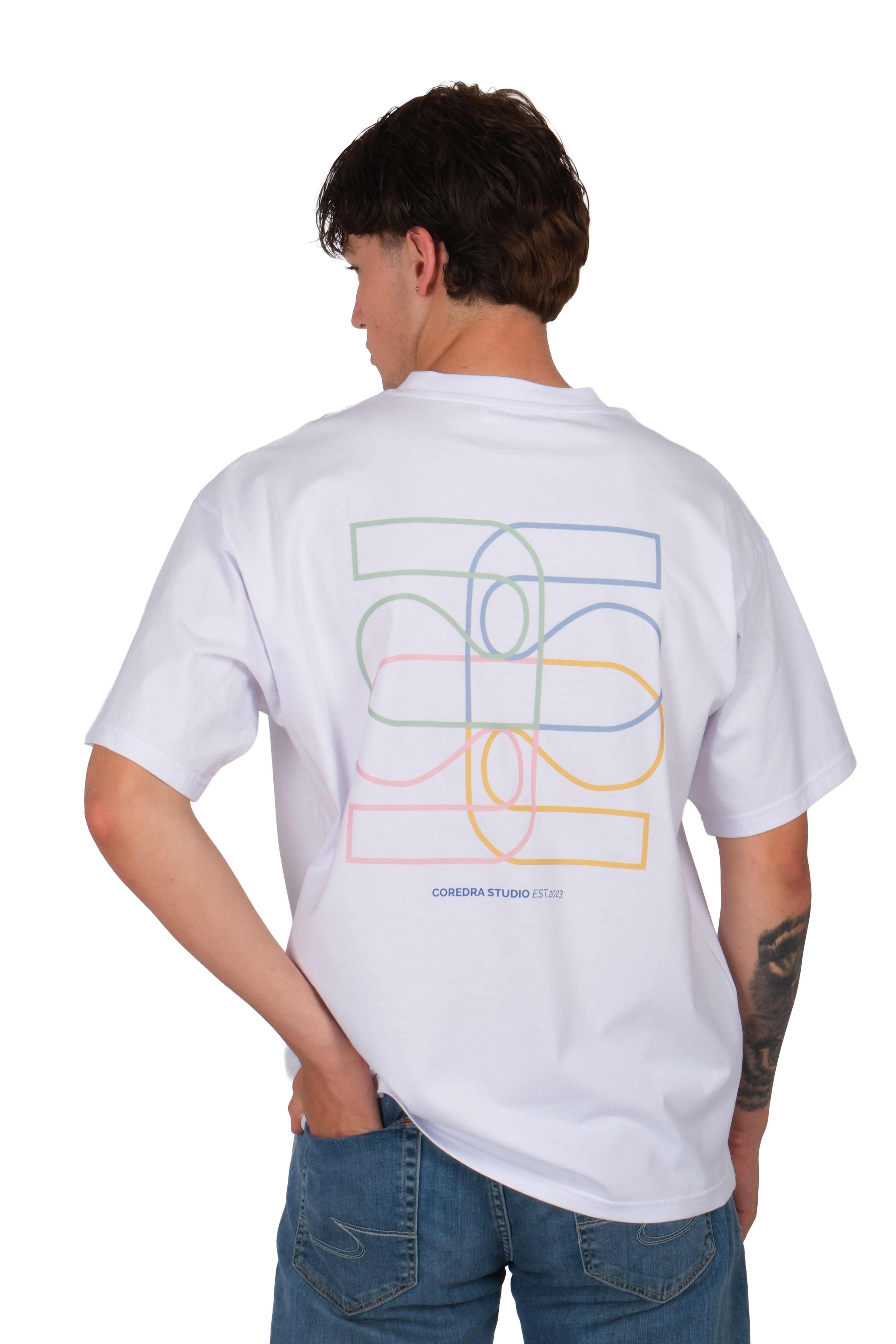 Coredra Core Oversize T-Shirt Erkek - Beyaz C101