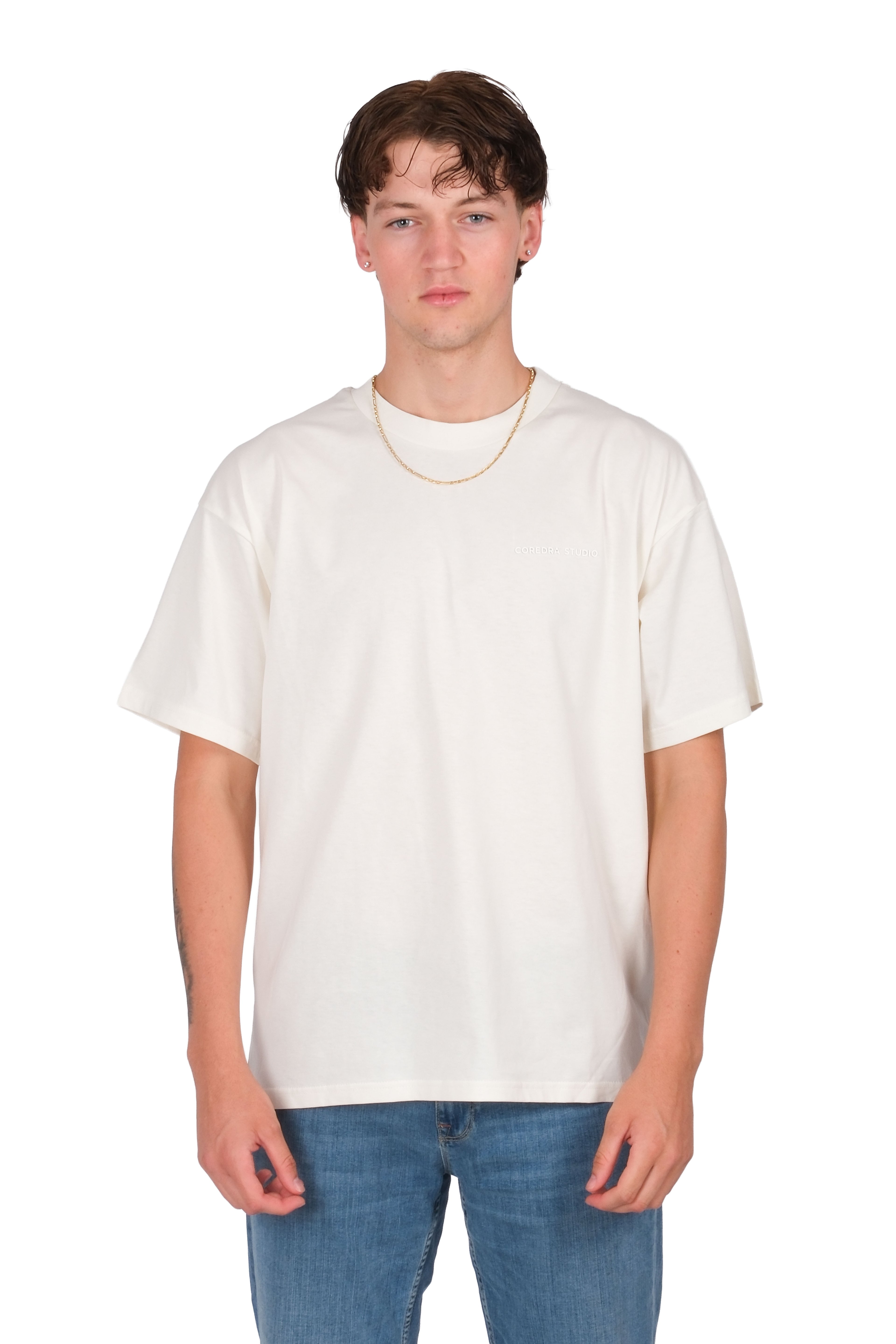 Erkek CRD Basic Oversize T-Shirt - C101 - EKRU