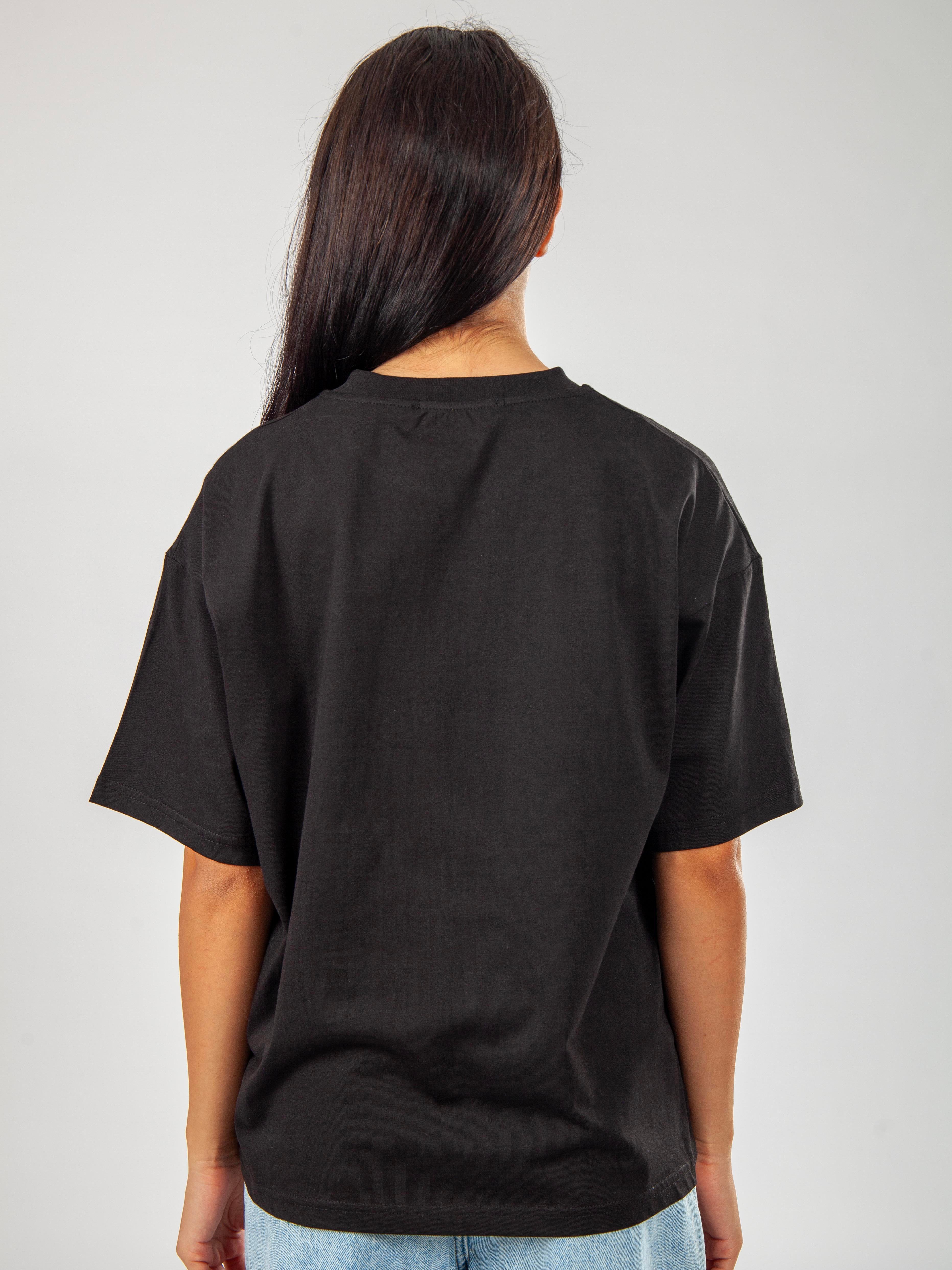 Basic Oversize T-Shirt Kadın - Siyah C101