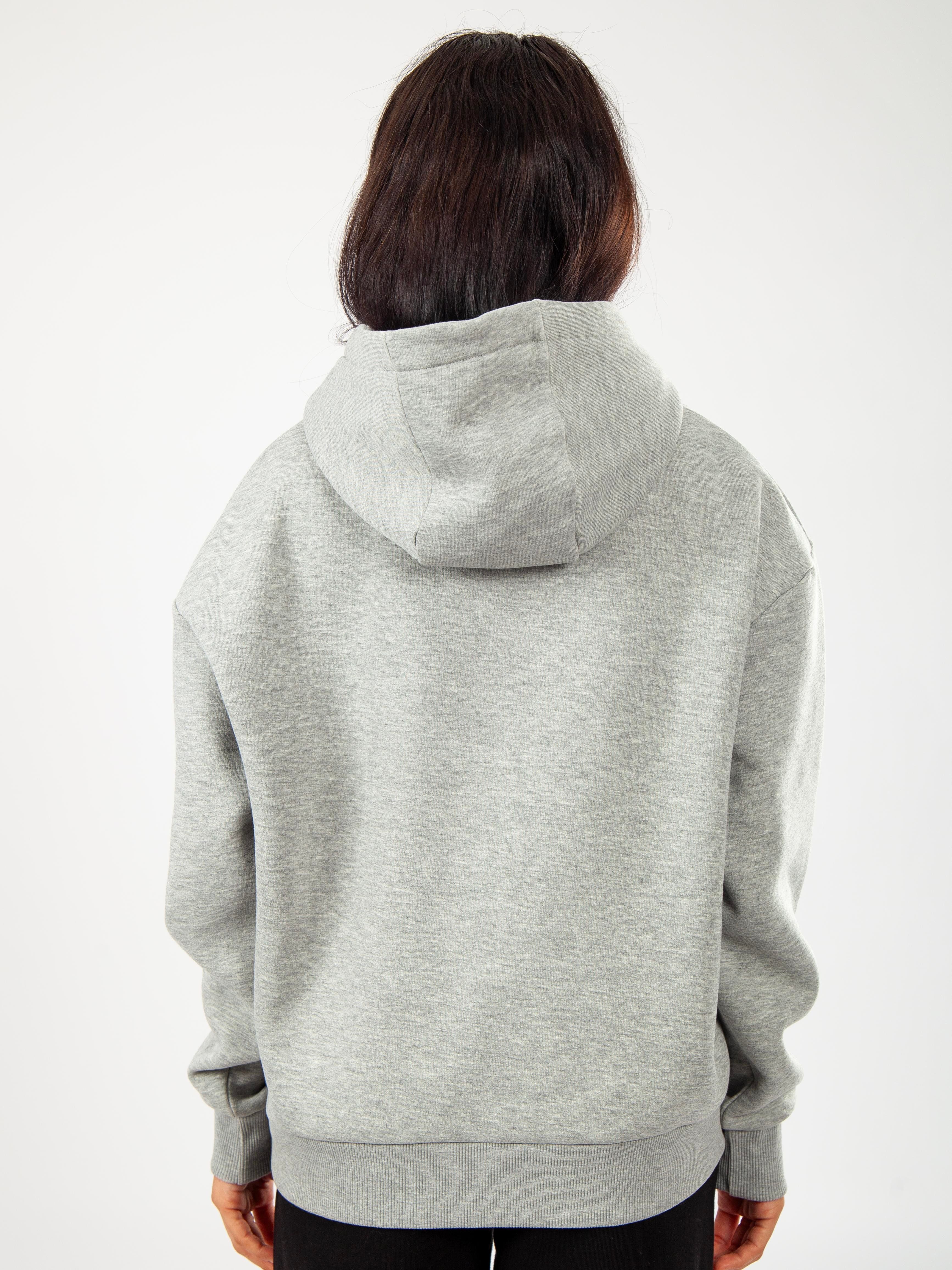 Basic Kadın Relaxed Fit Hoodie - Gri C503