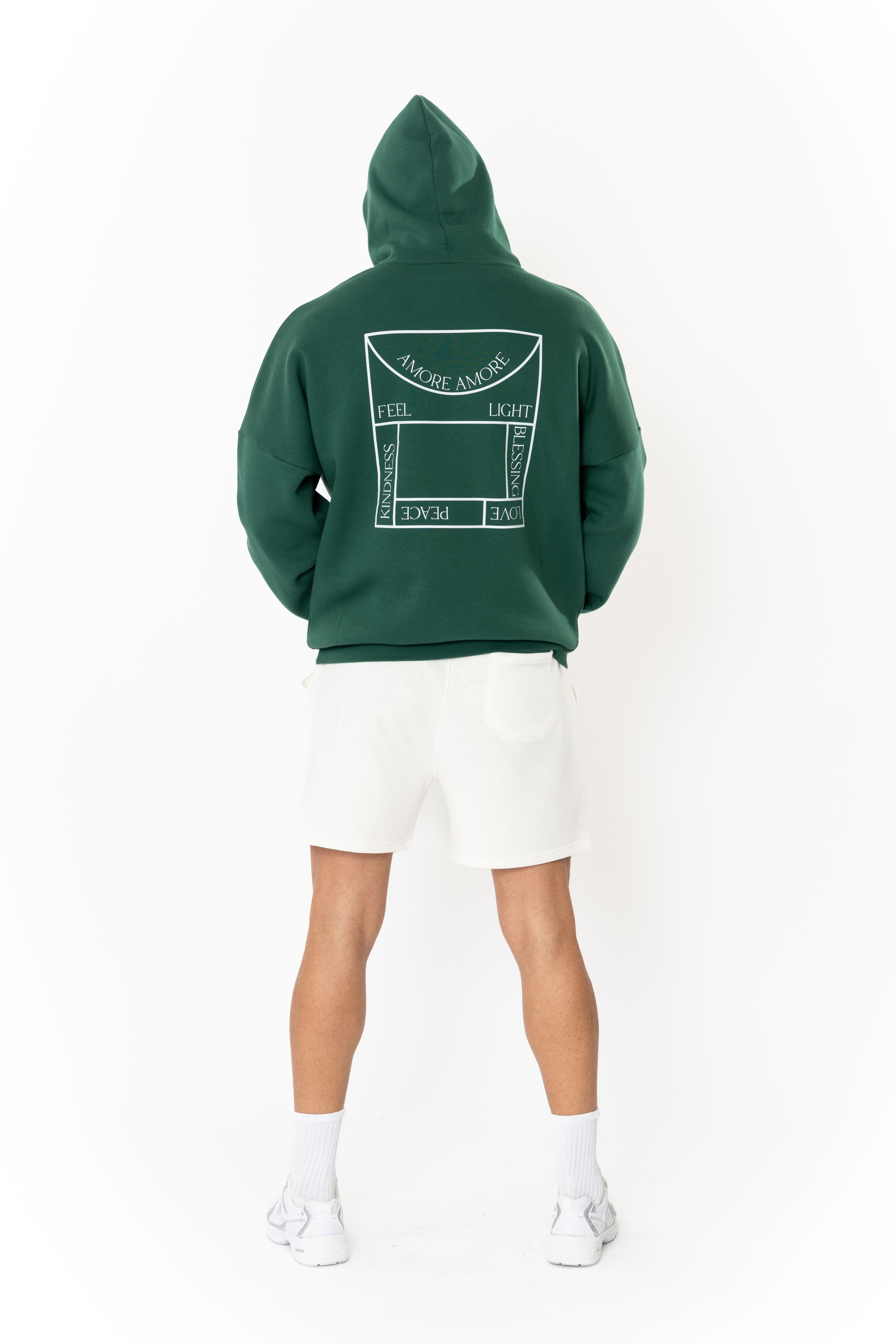 Amore Oversize Hoodie Erkek - Yeşil