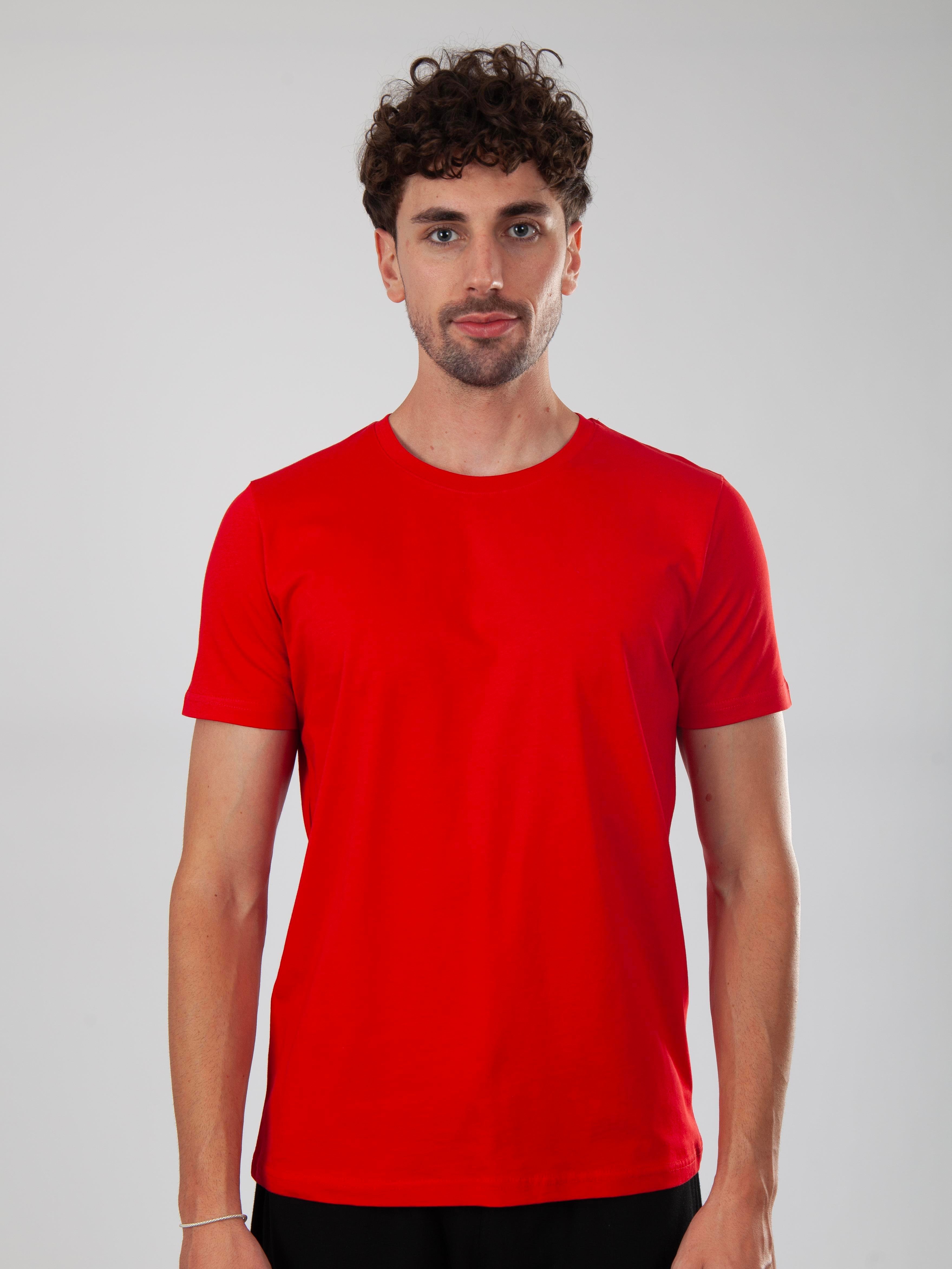 Basic Regular T-Shirt Erkek - Kırmızı C102