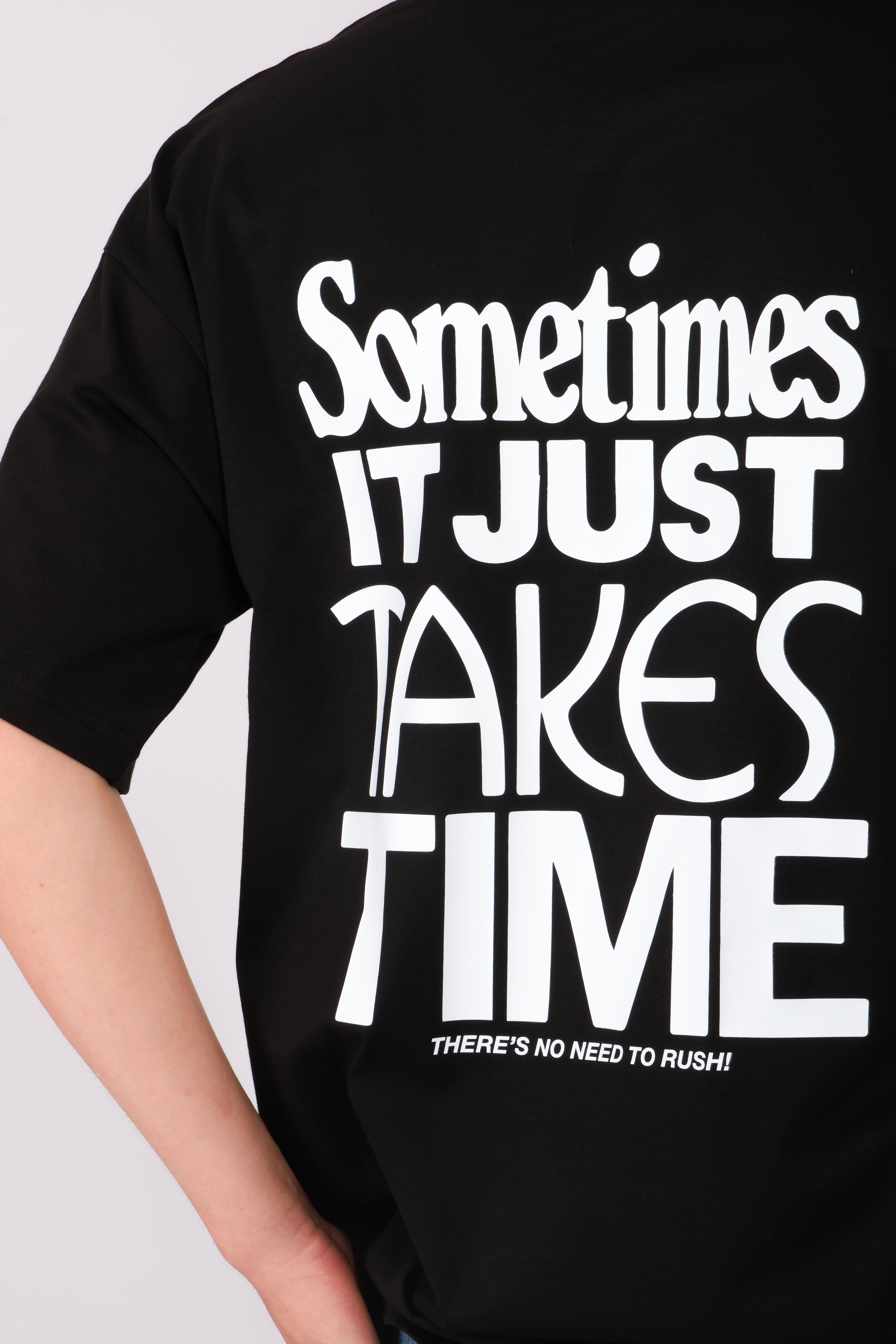 Sometimes Oversize T-Shirt Erkek - Siyah C101