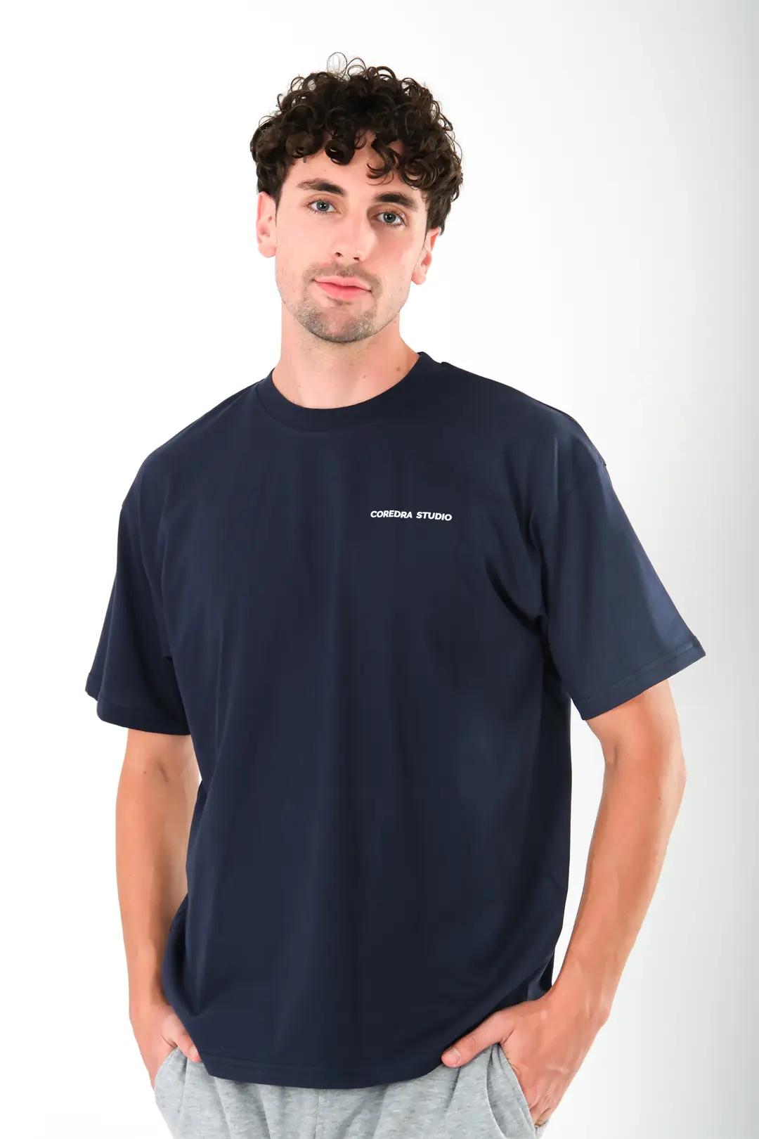 Coredra Std Lacivert - Oversize Fit T-Shirt Erkek
