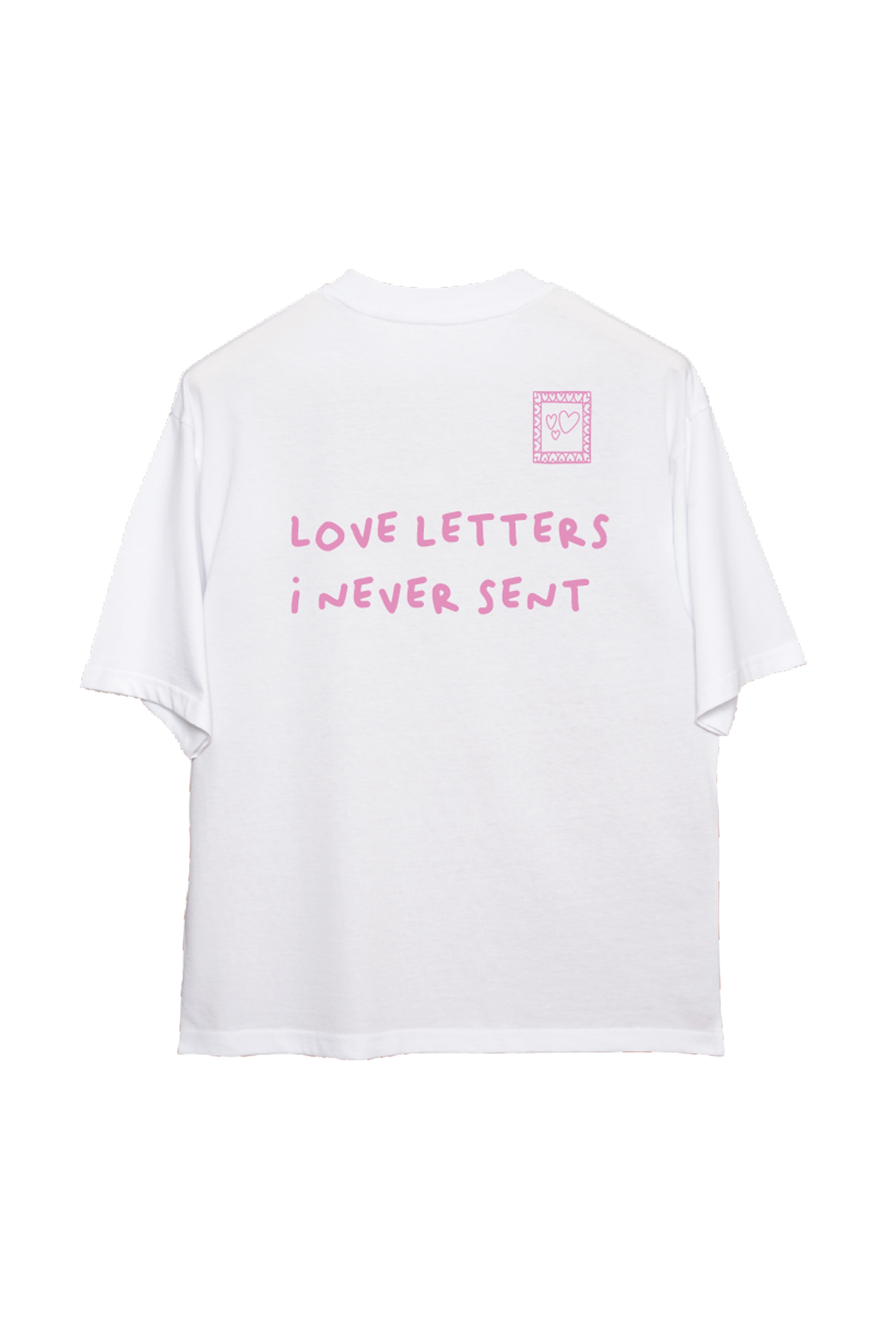 Love Letters Oversize T-Shirt Kadın - Beyaz