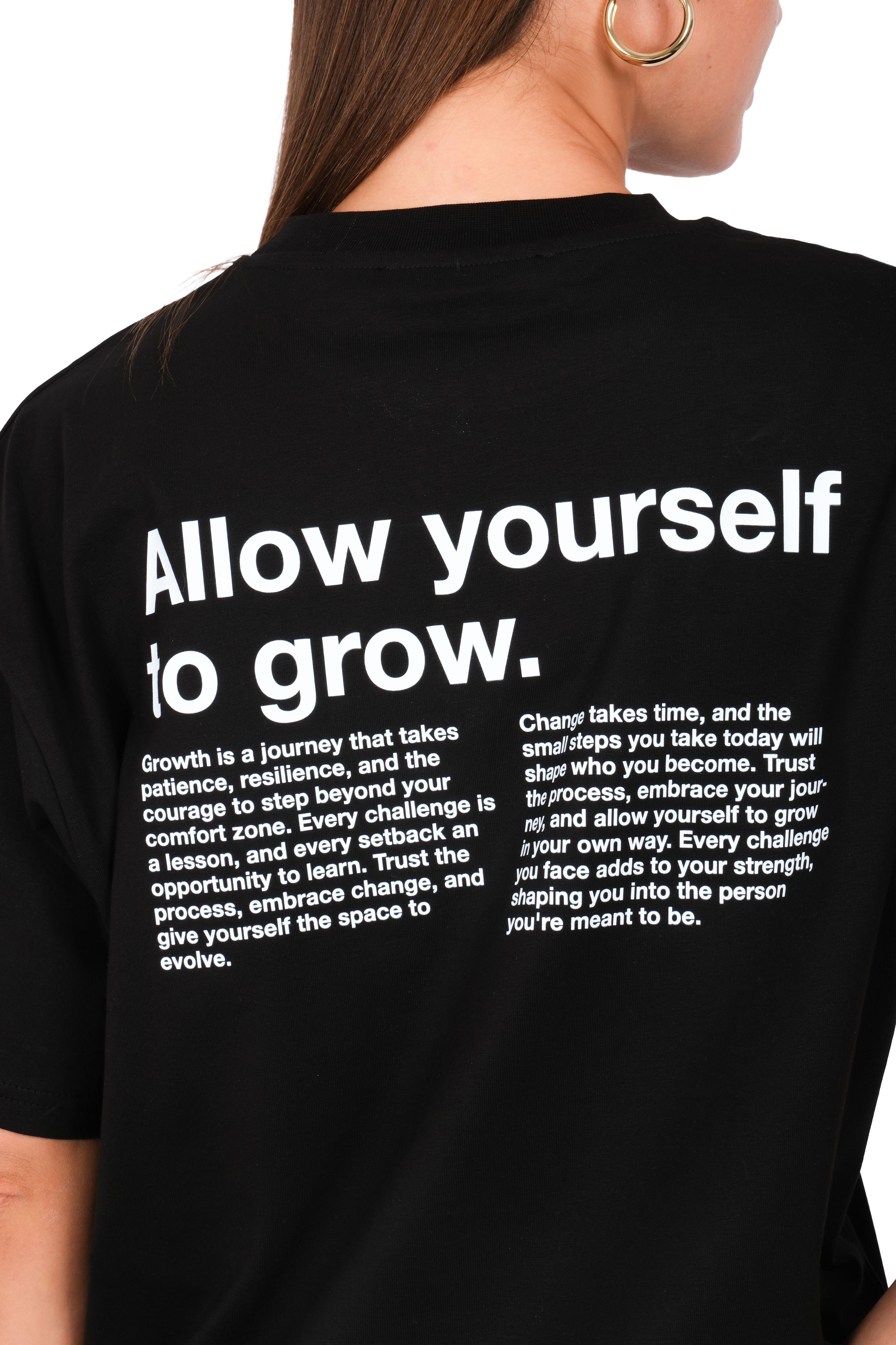 Allow Yourself Boxed Fit Kadın T-Shirt Siyah C590