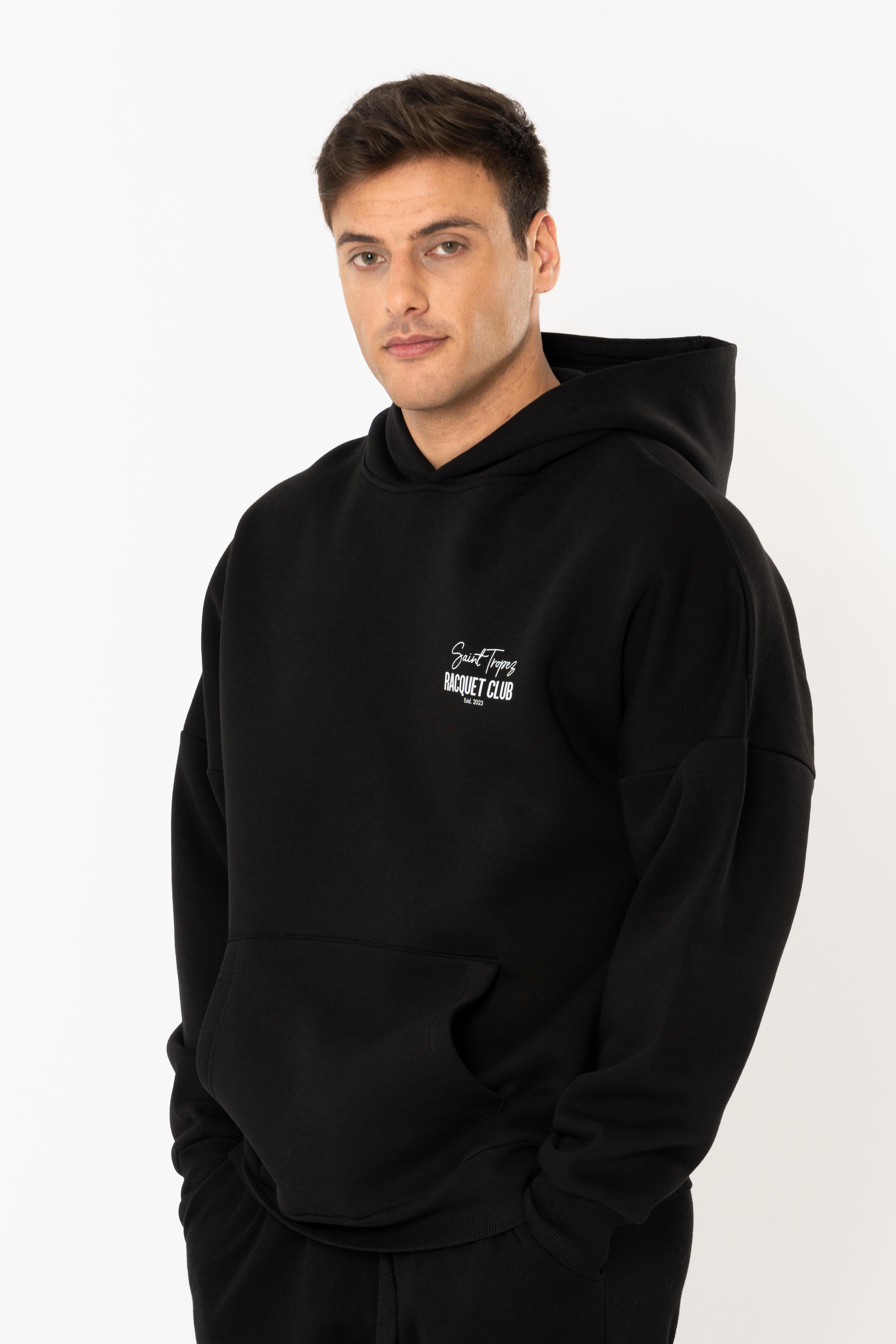 Racquet Lover Oversize Hoodie Erkek - Siyah C107