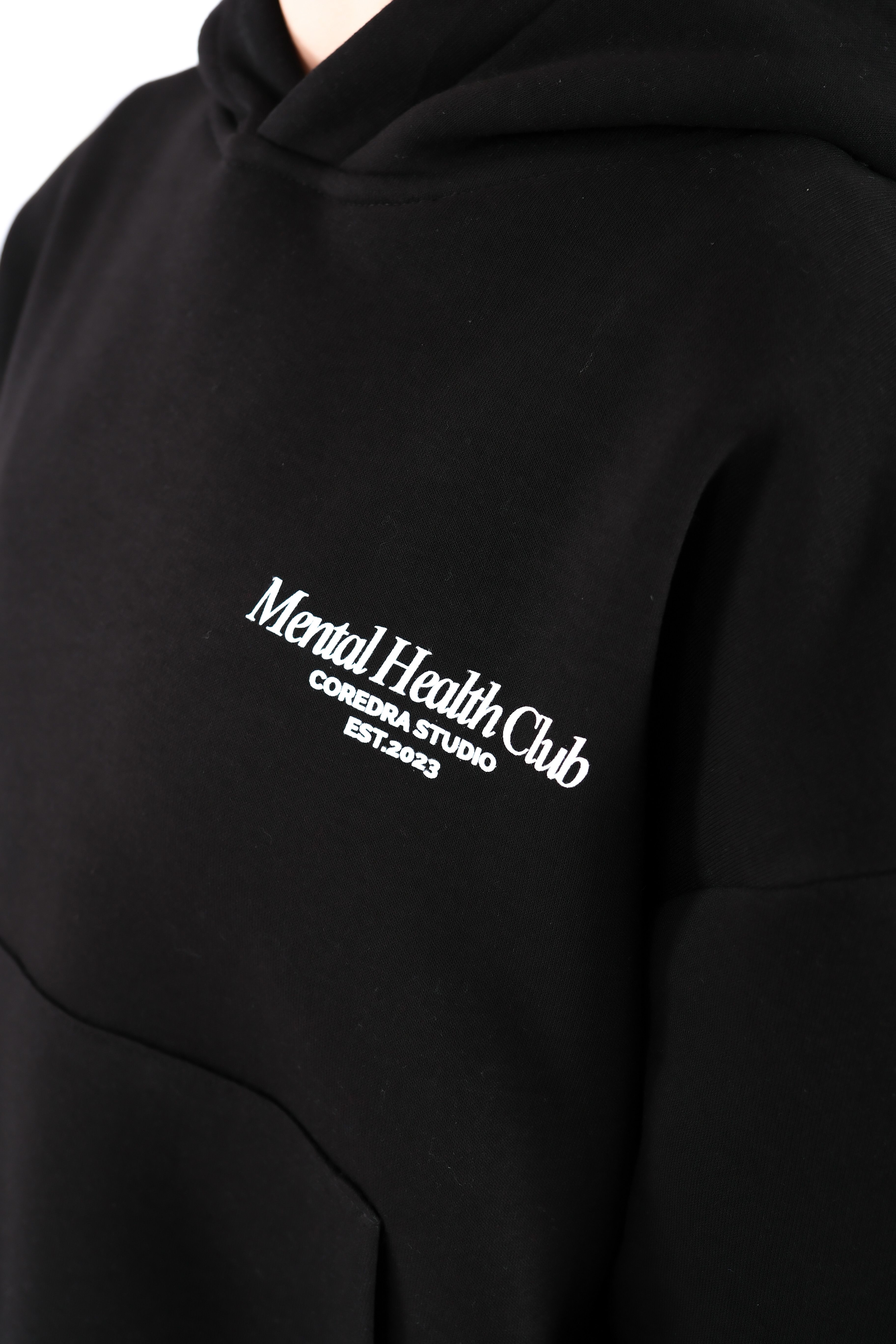 Mental Health Club Relaxed Fit Hoodie Kadın - Siyah C503