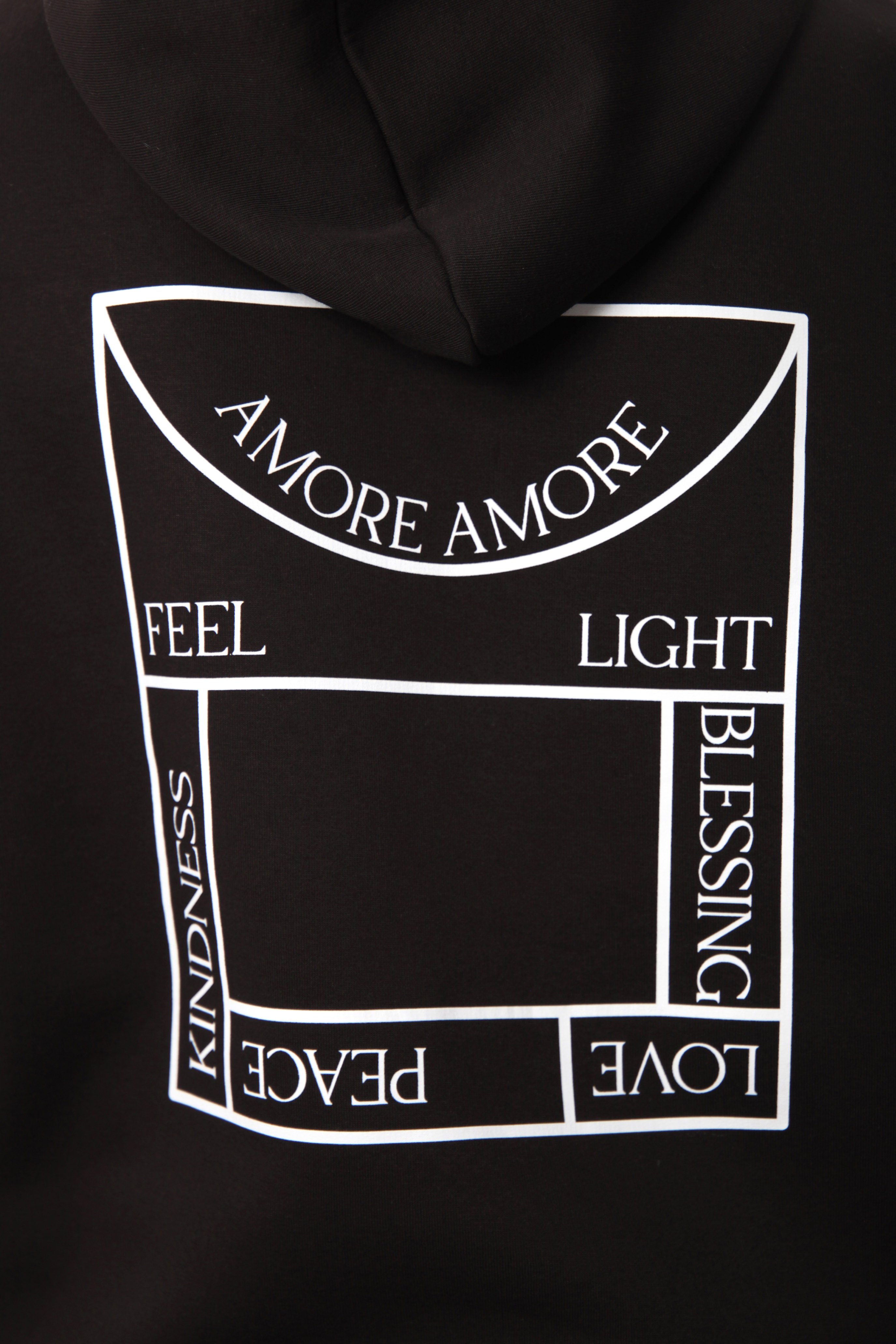 Amore Oversize Hoodie Erkek - Siyah C107