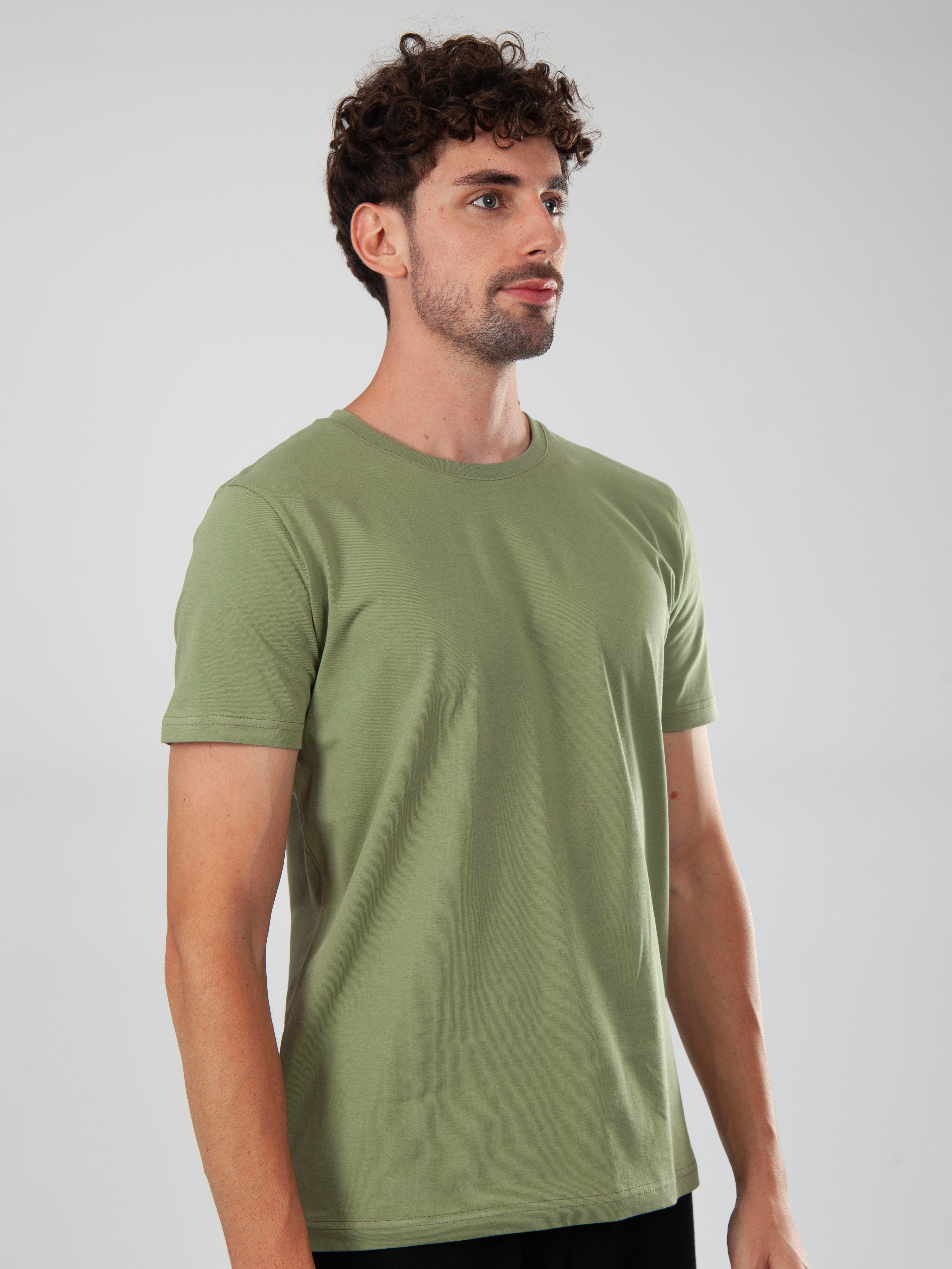 Basic Regular T-Shirt Erkek - Haki C102