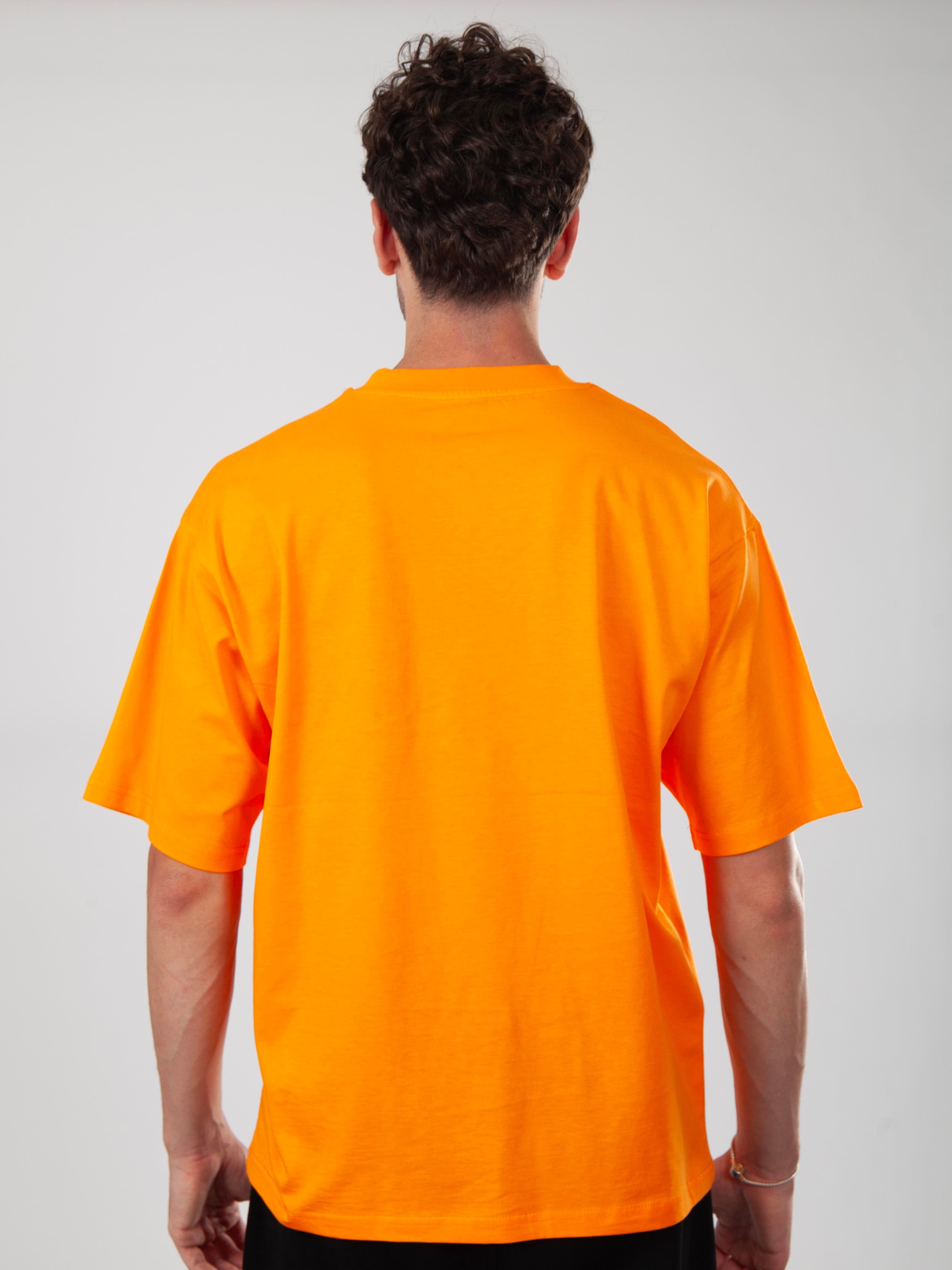 Basic Oversize T-Shirt Erkek - Turuncu C101